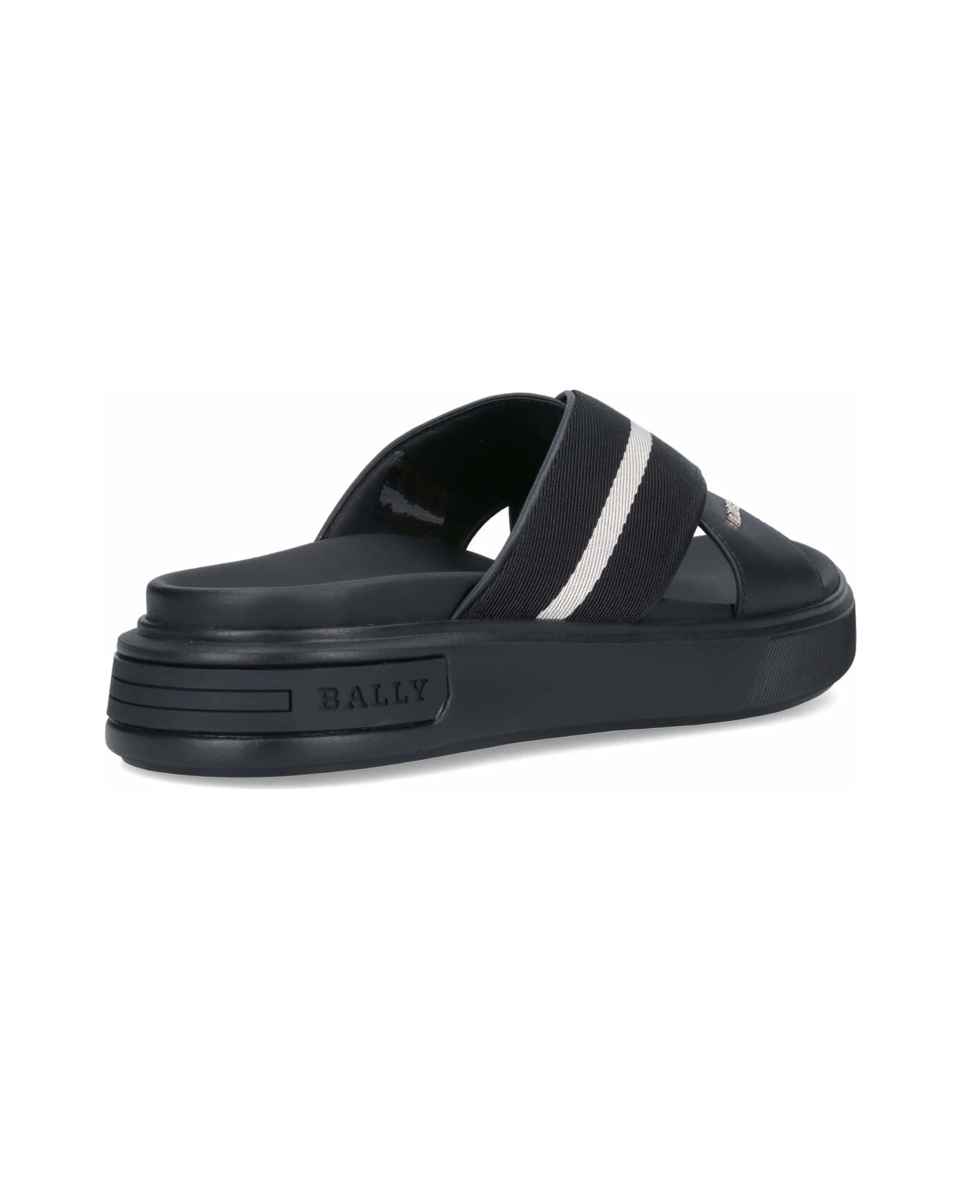Bally Logo Slide Sandals - Black  