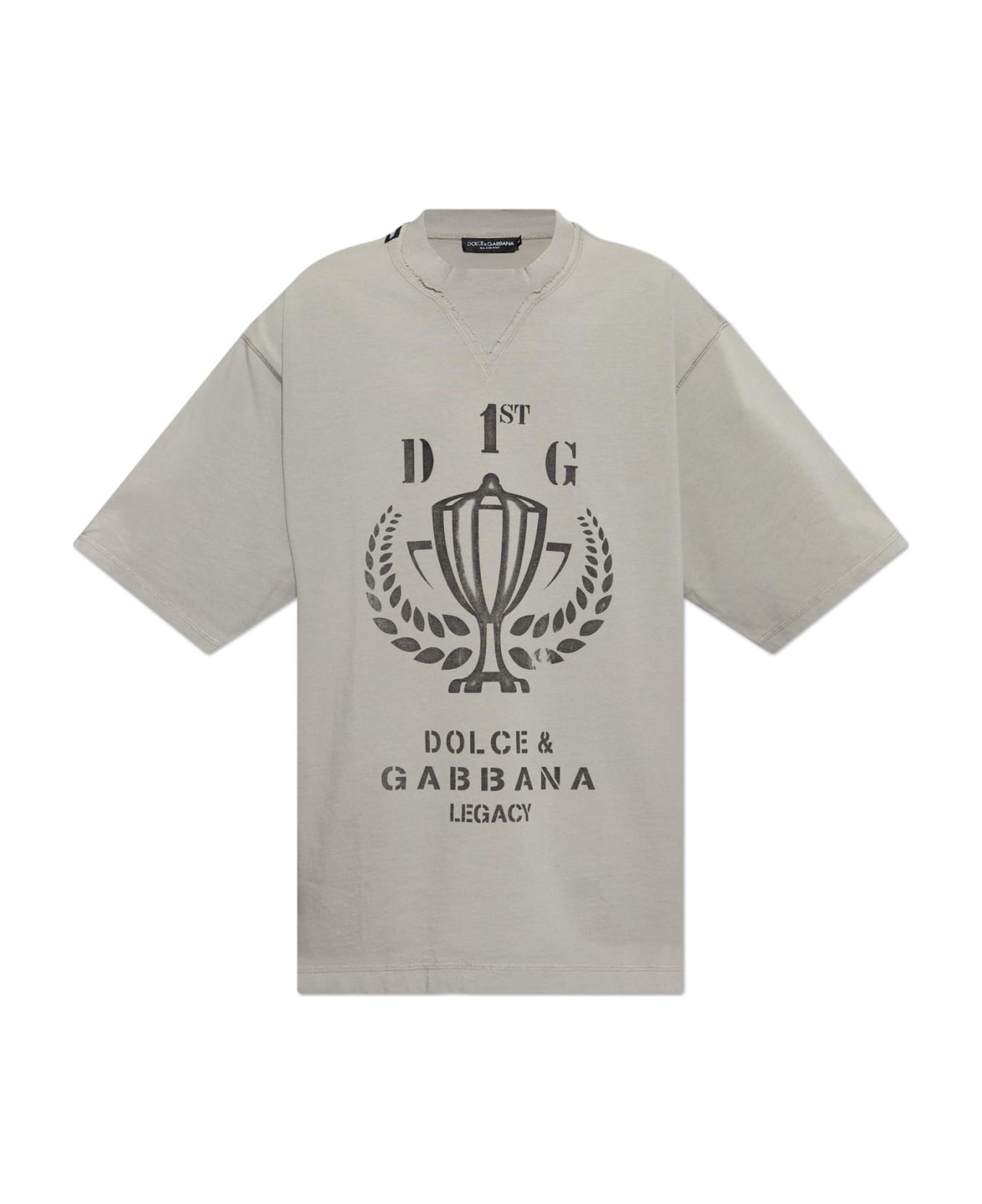 Dolce & Gabbana T-shirt With Print - Grigio Chiaro