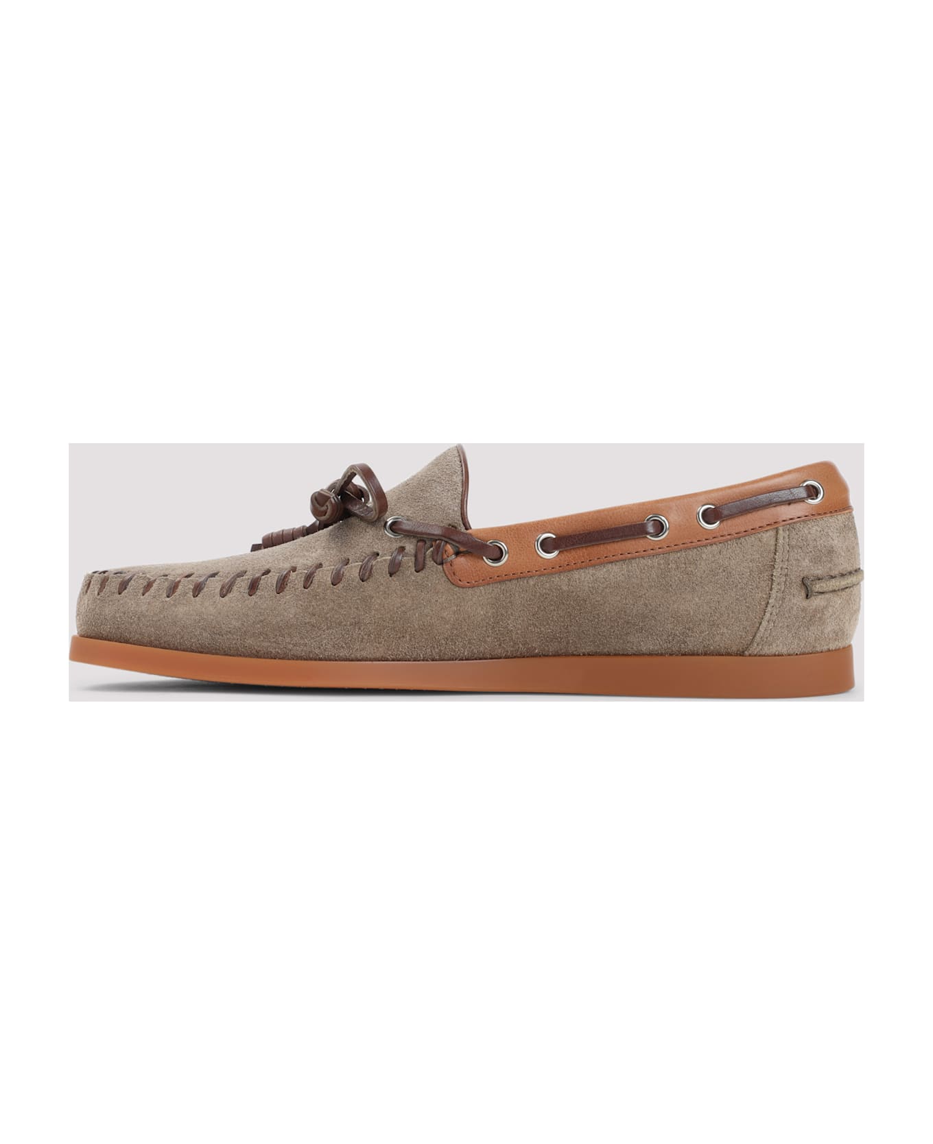 Valentino Garavani Palm Avenue Boat Shoes - Amv Dark Khaki Tobacco Bark Brown