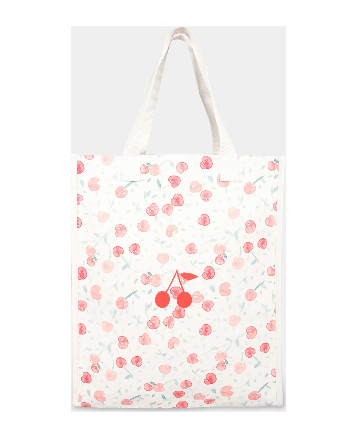 Bonpoint Ivory Bag For Girl With Iconic Cherries - Ivory アクセサリー＆ギフト