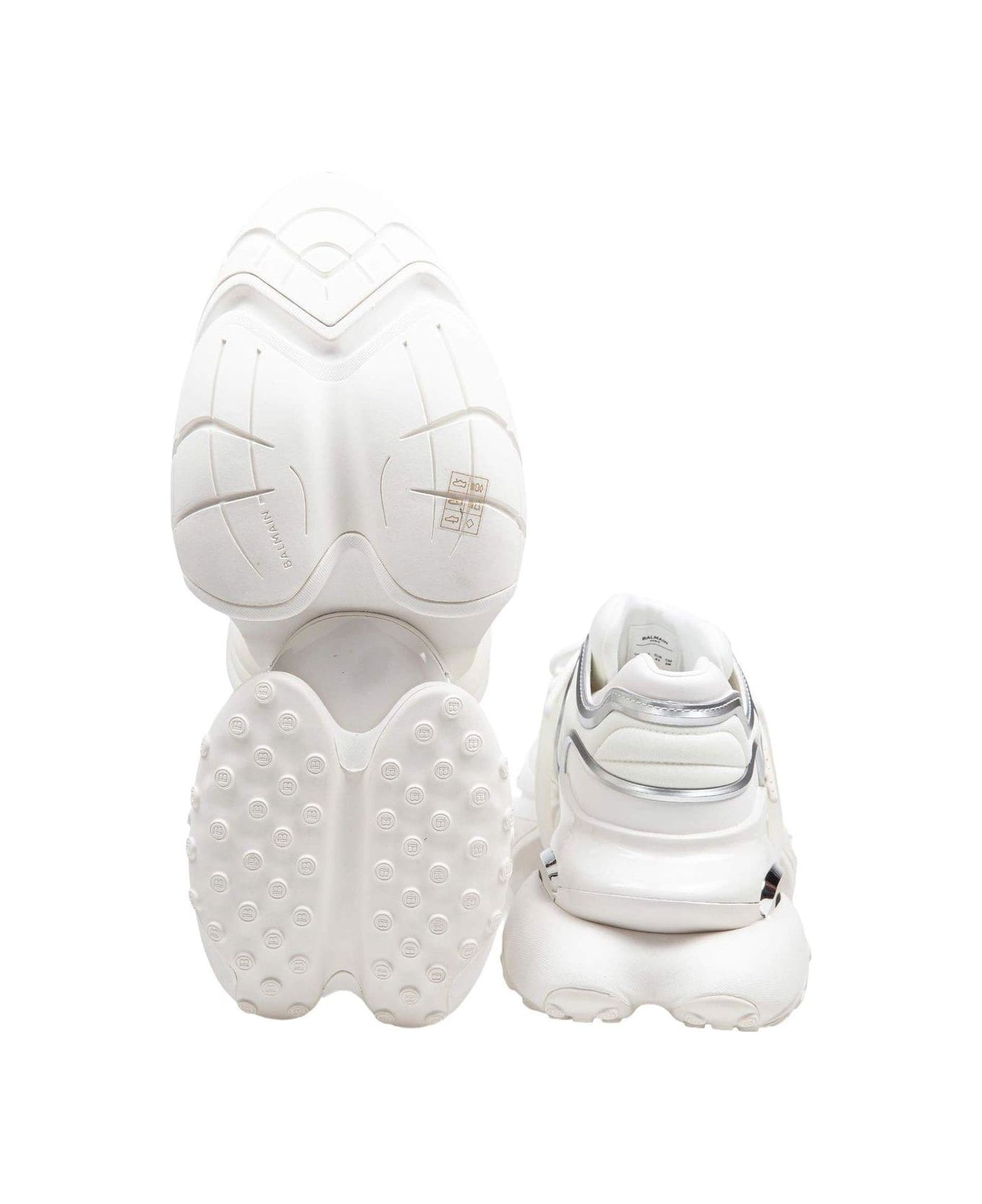 Balmain Unicorn Wave Panelled Sneakers - WHITE