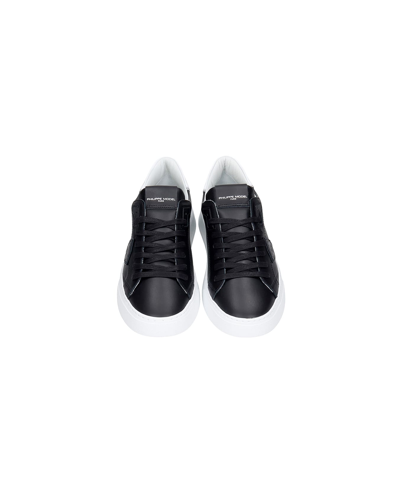 Philippe Model Temple L Sneakers In Black Leather - Black スニーカー