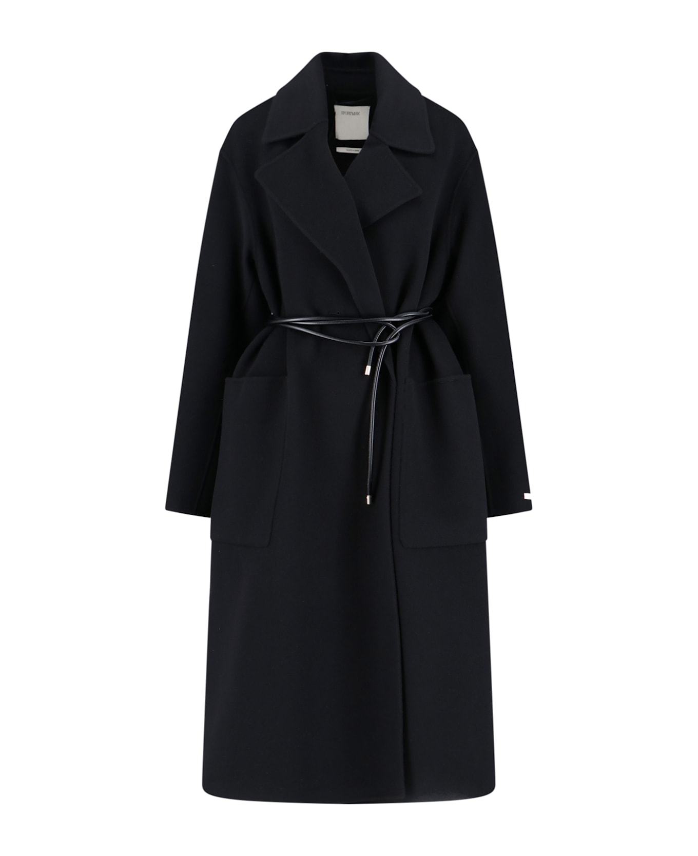 SportMax Virgin Wool Dressing Gown Coat - Black