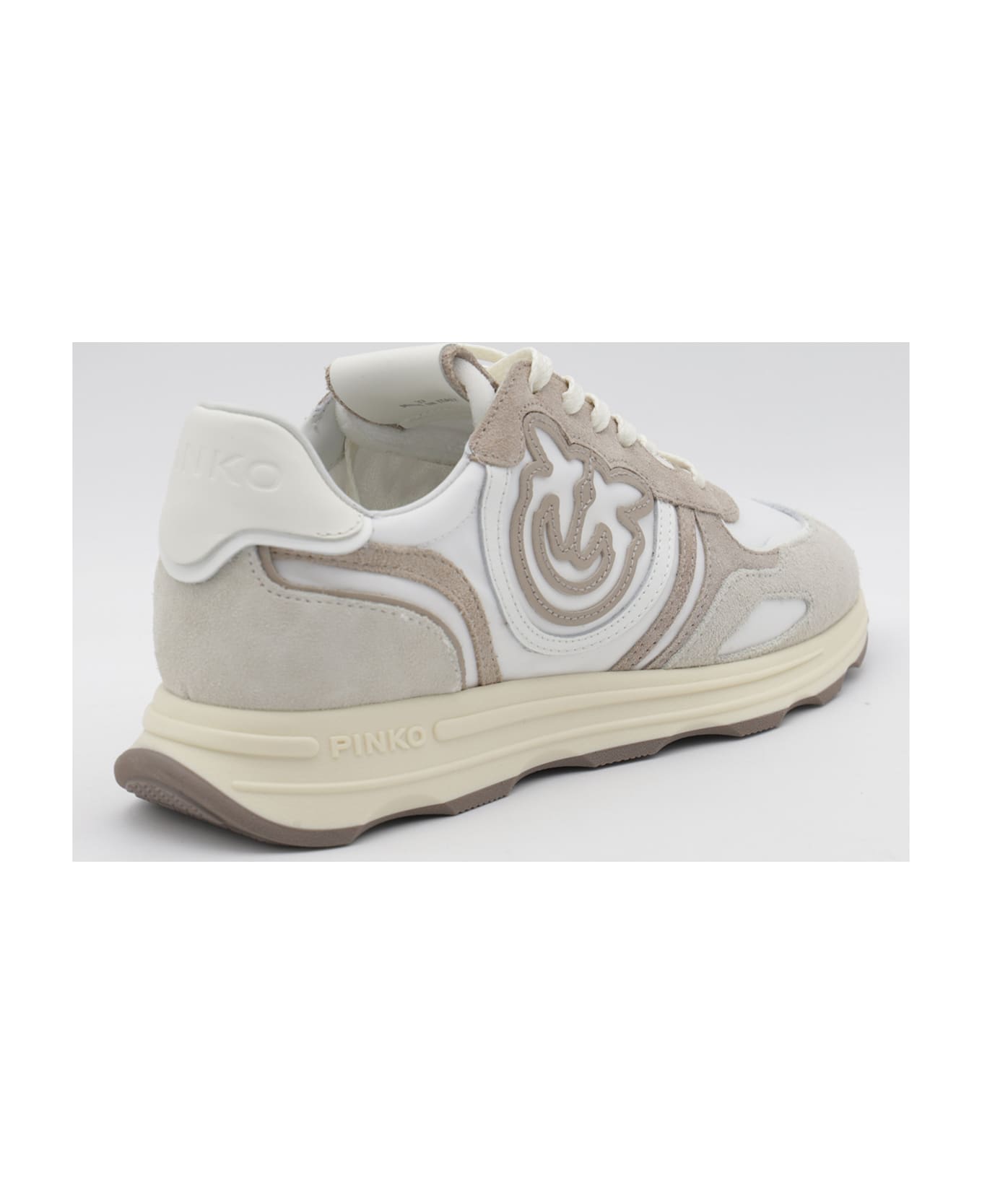 Pinko Sand And White Sneakers - SAND