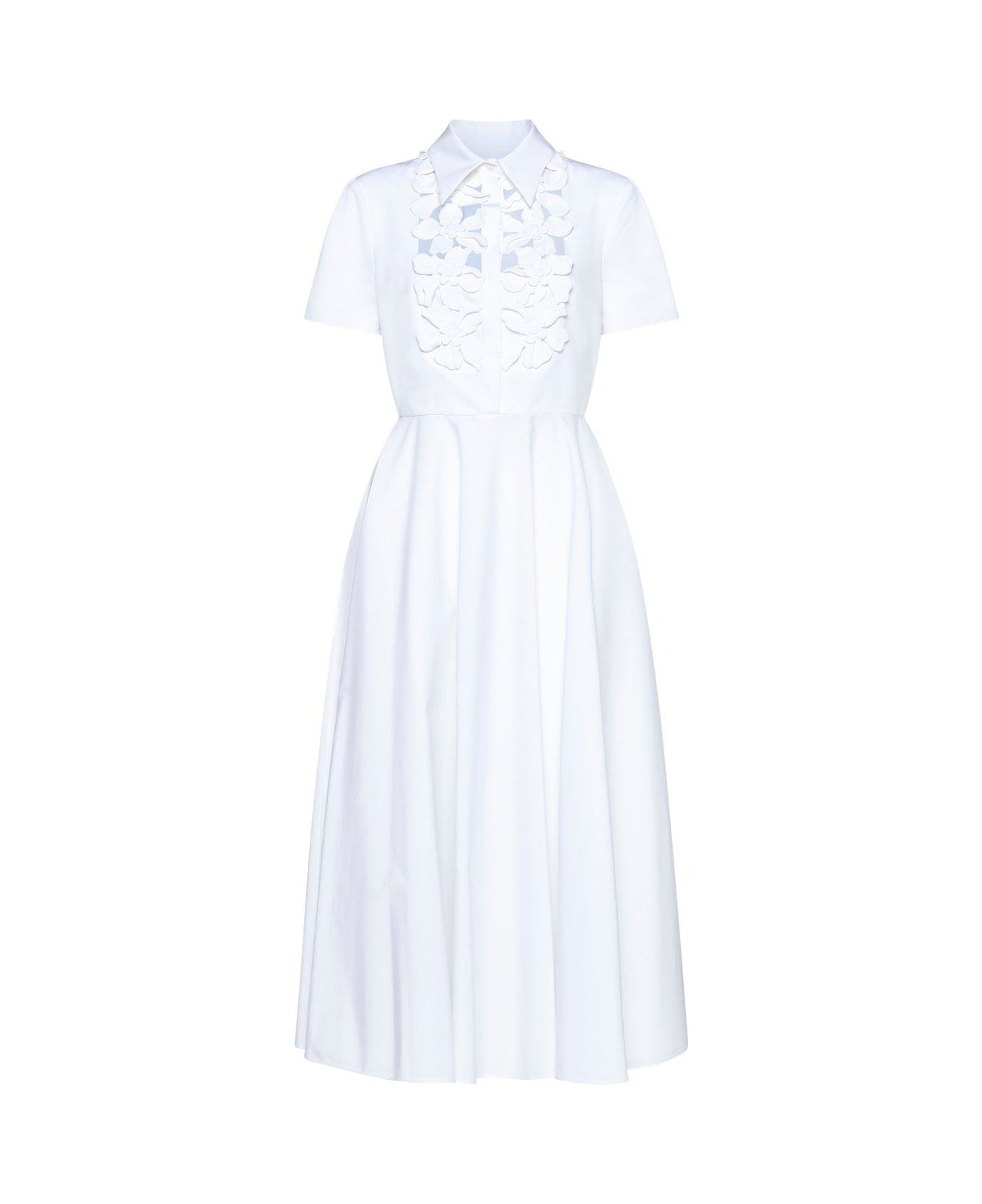 Valentino Cut-out Short-sleeved Midi Dress - White ワンピース＆ドレス