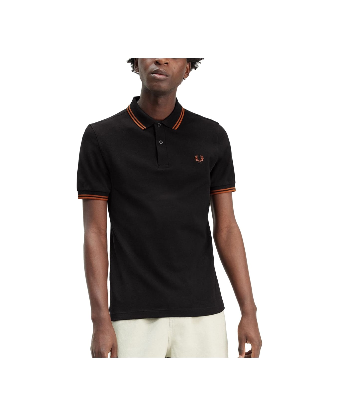 Fred Perry Polo With Logo - BLACK