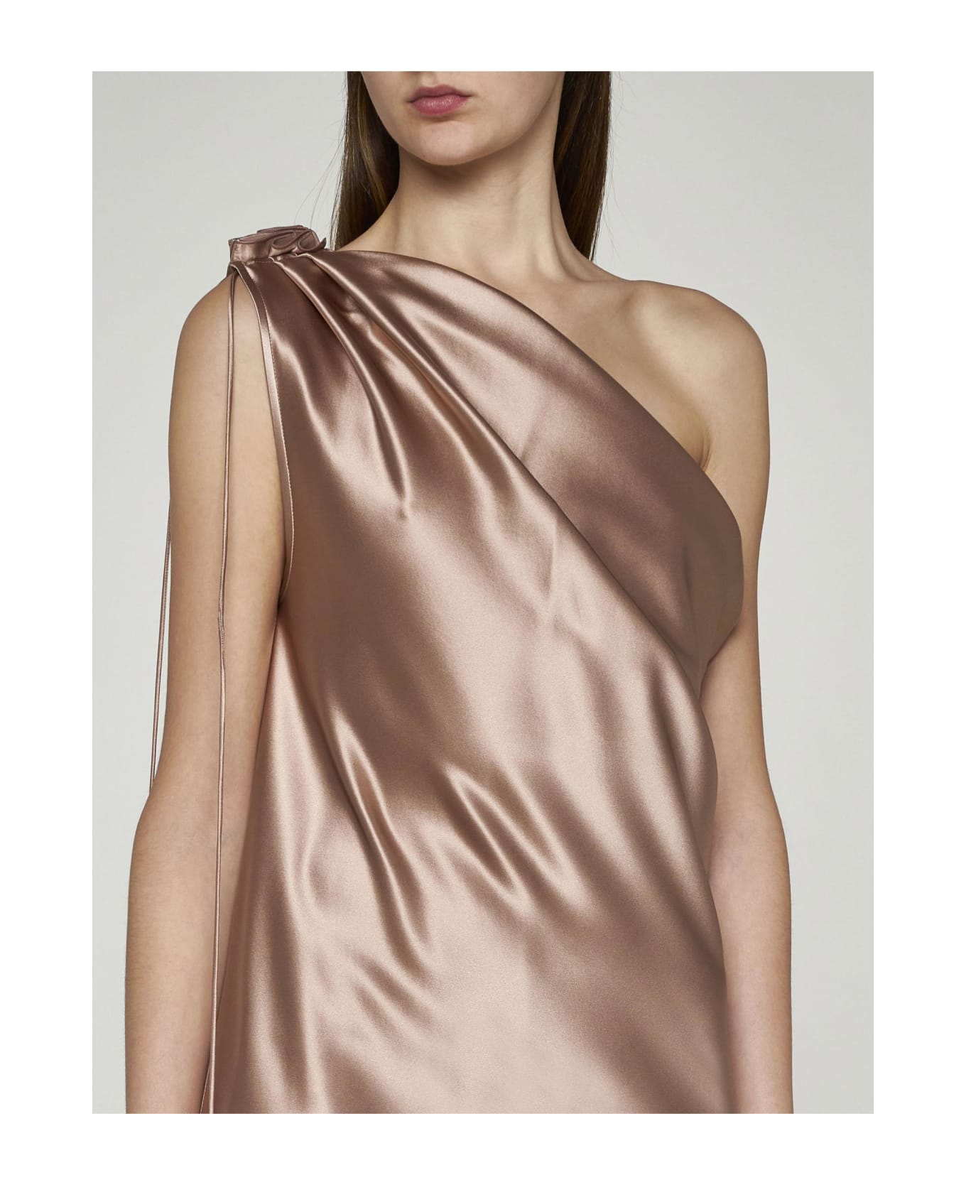 Max Mara Opera Silk One-shoulder Long Dress