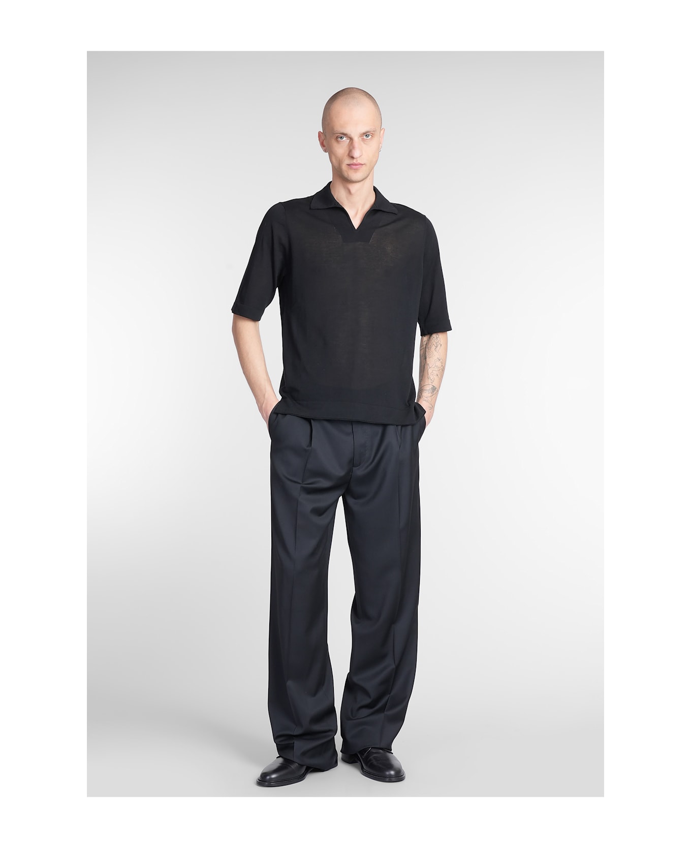 Ballantyne Polo In Black Cotton - black