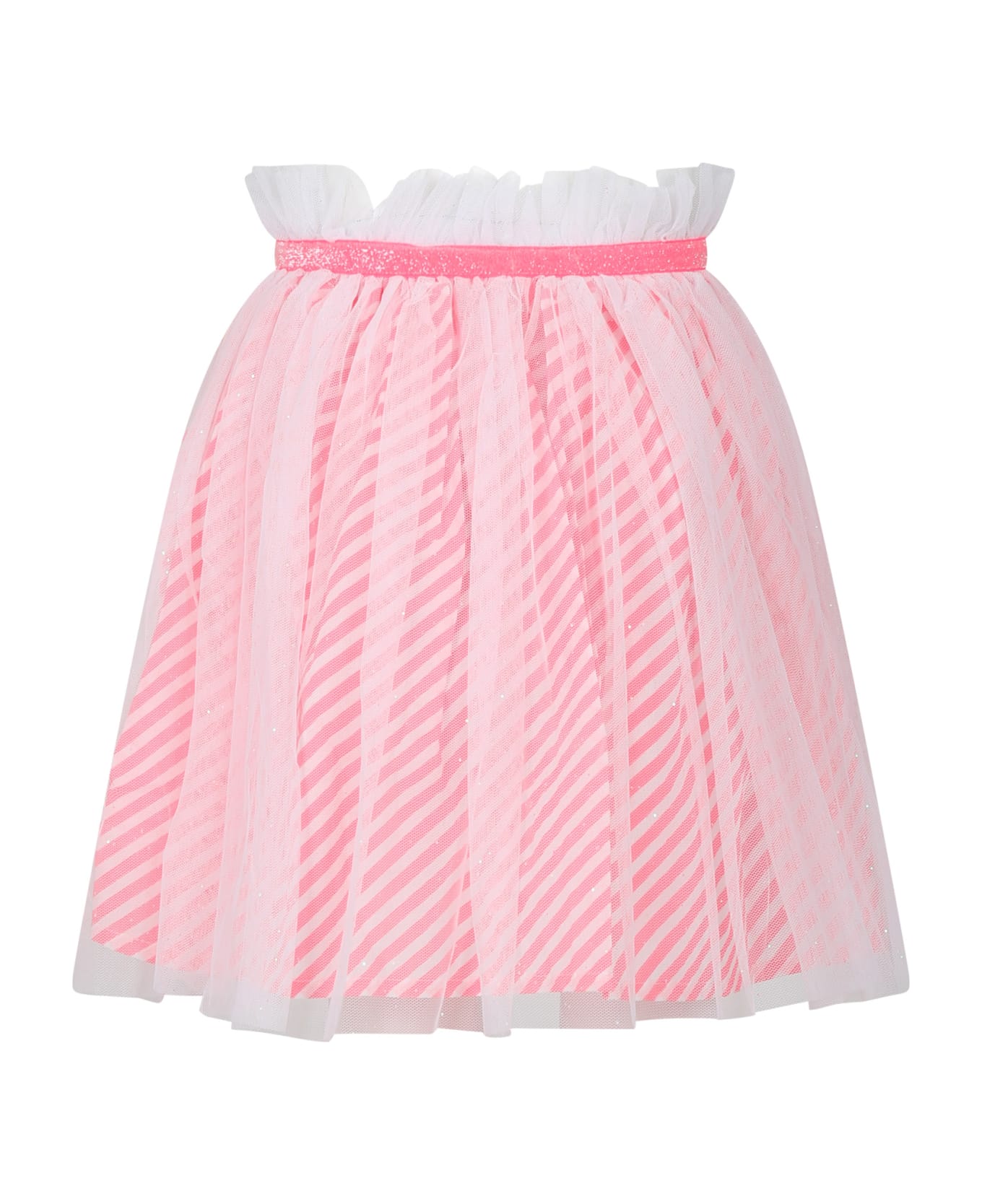 Billieblush White Skirt For Girl With Pattern - Pink ボトムス