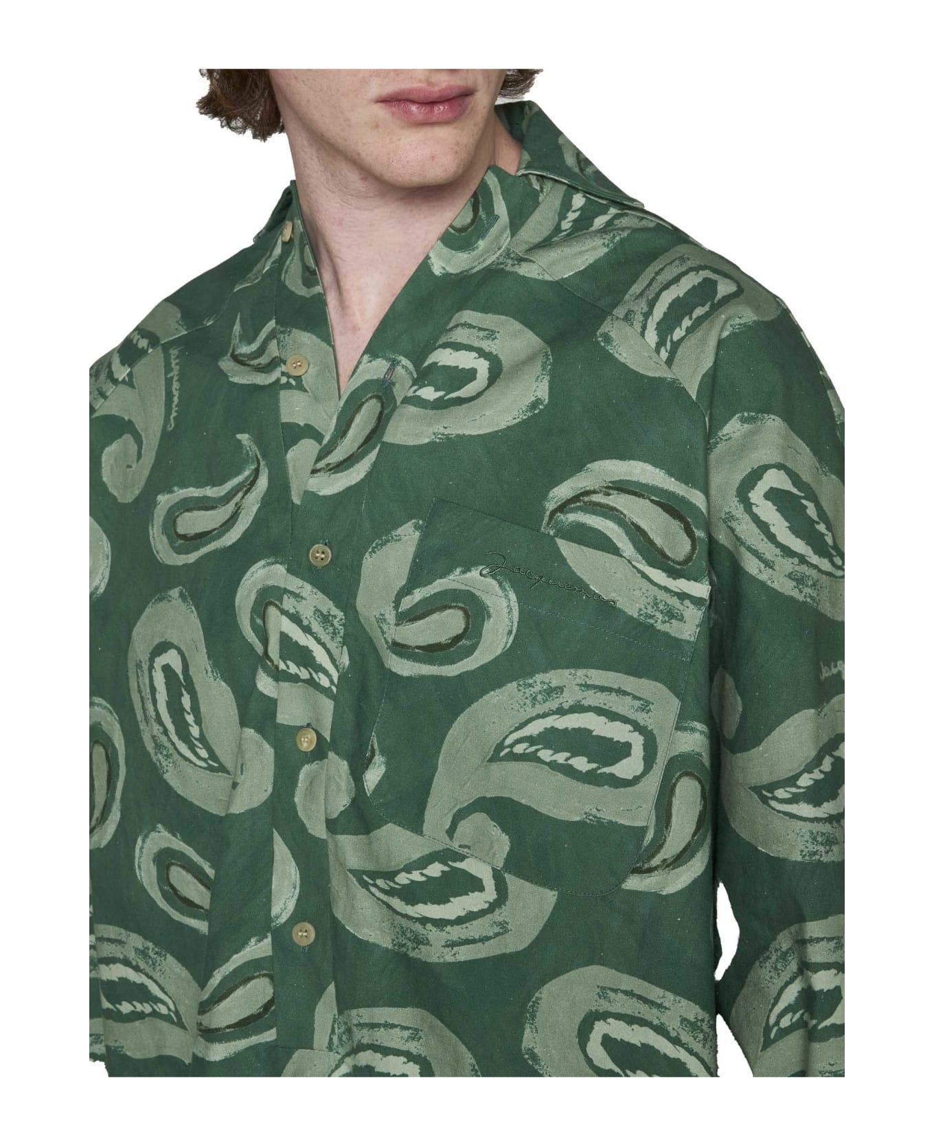 Jacquemus Shirt - Print pop green paisley
