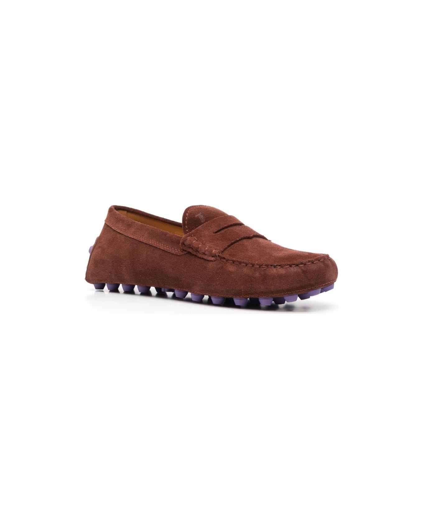 Tod's Brown Gommino Suede Loafers In Leather Woman - Brown