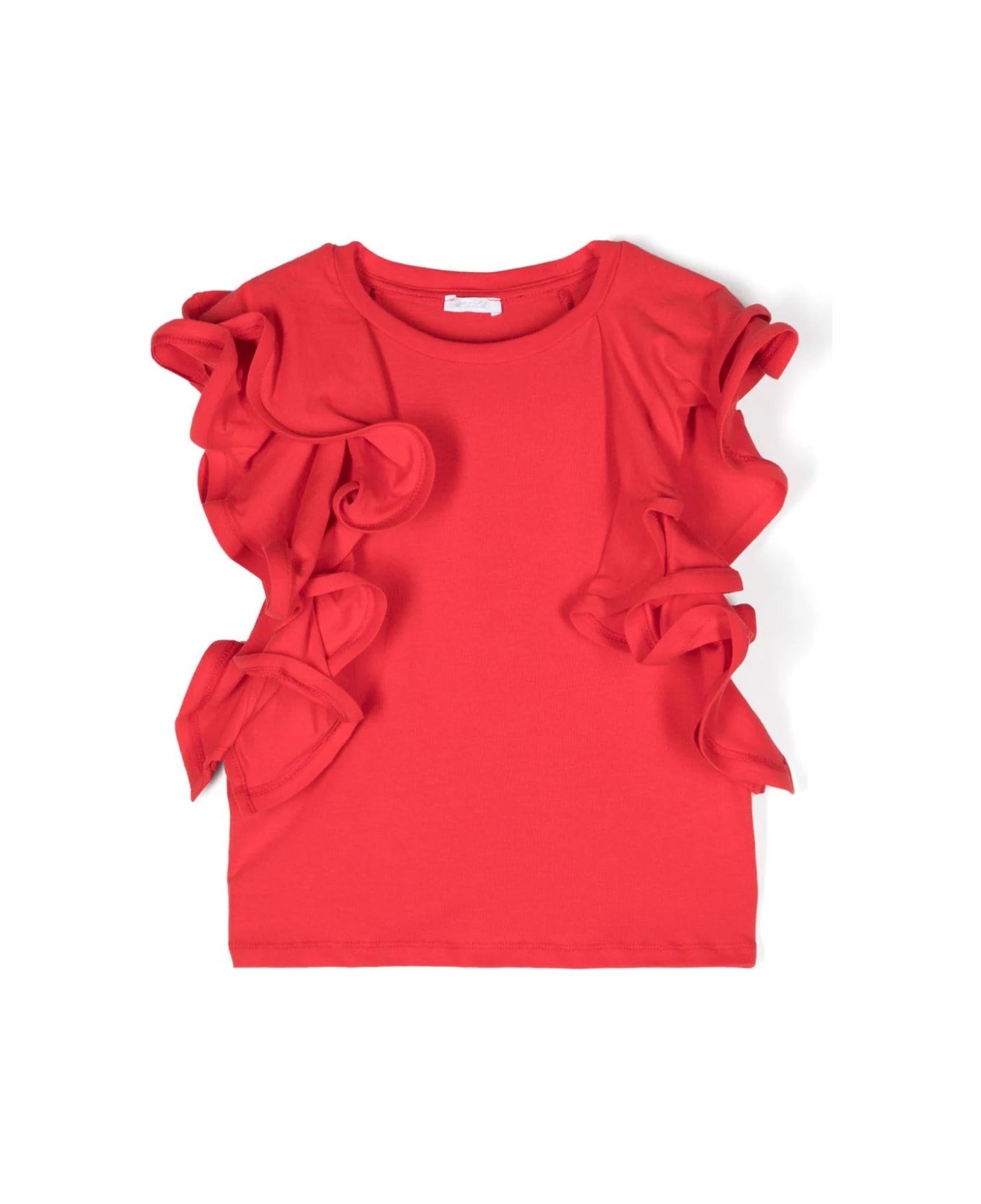 Miss Grant T-shirt Con Ruches - Red
