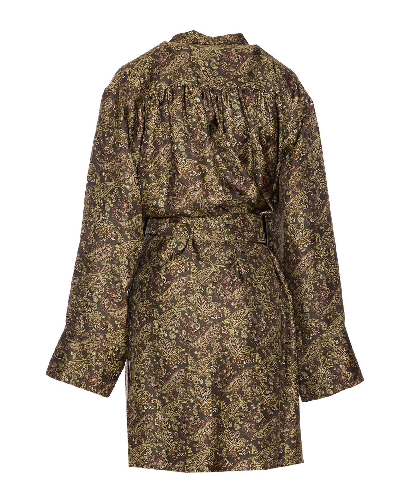 Paisley Motif Silk Dress - Thumbnail 3