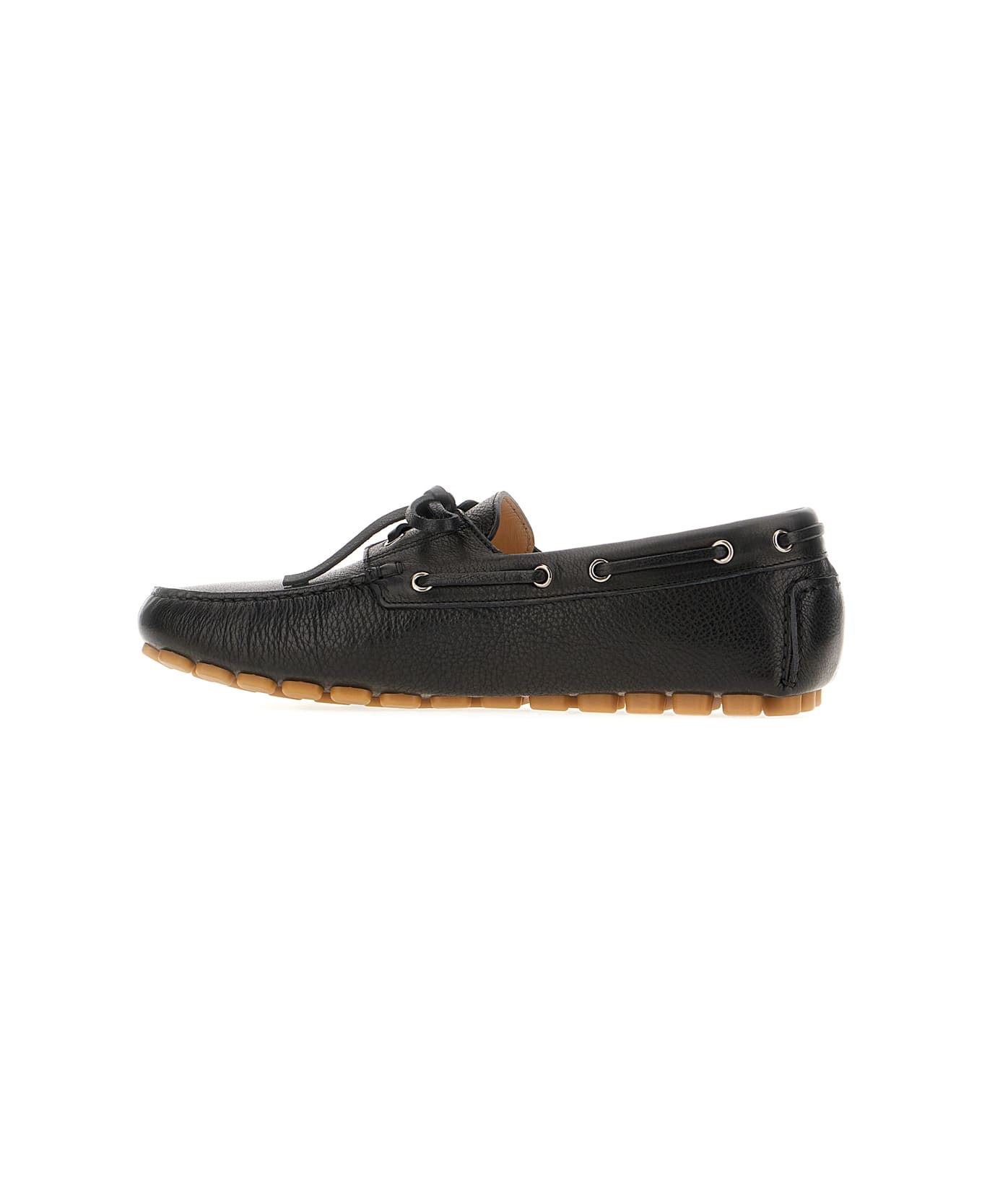 Valentino Garavani Black Leather Driver Fastaway Loafers - NERO