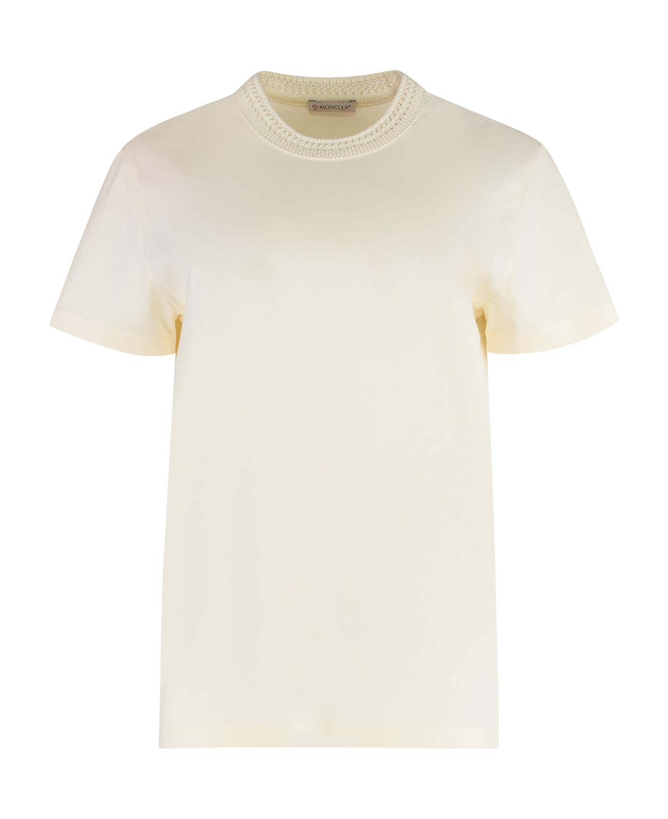 Moncler Cotton Crew-neck T-shirt - panna