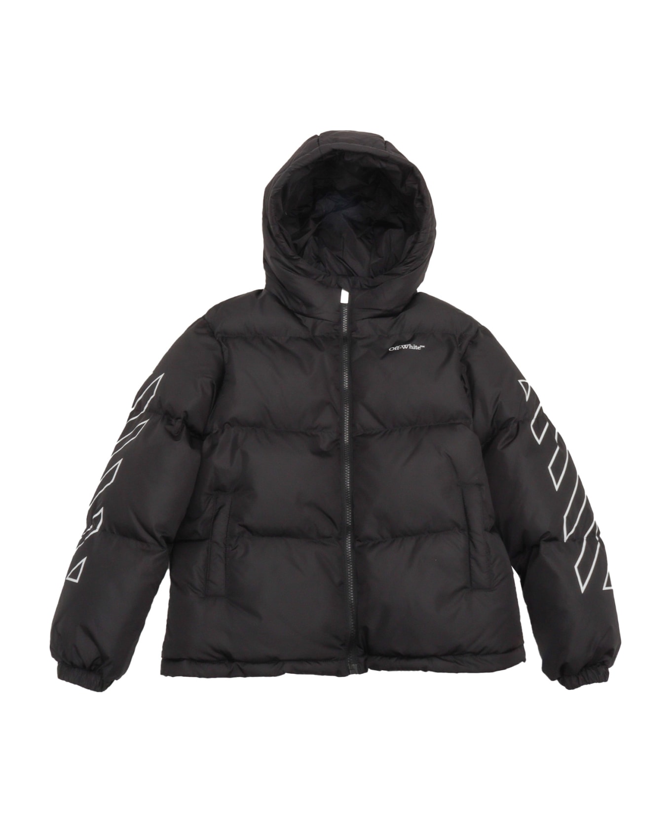 Off-White Bookish Diag Short Puffer Black - White - BLACK