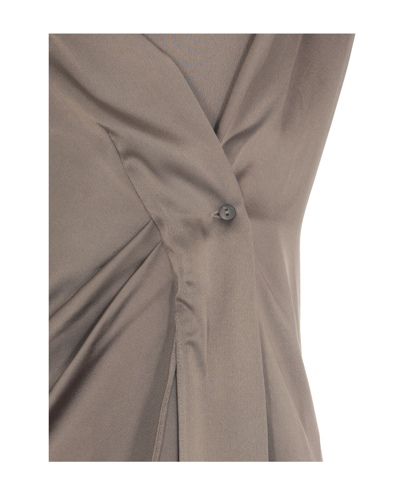 Andrea Ya'aqov Satin Mini Dress - Grey