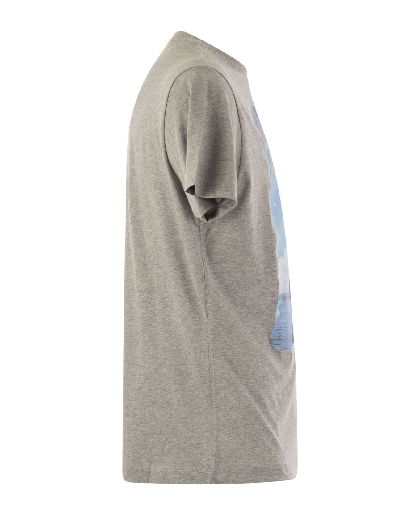 Vilebrequin Cotton T-shirt With Frontal Print - Melange Grey