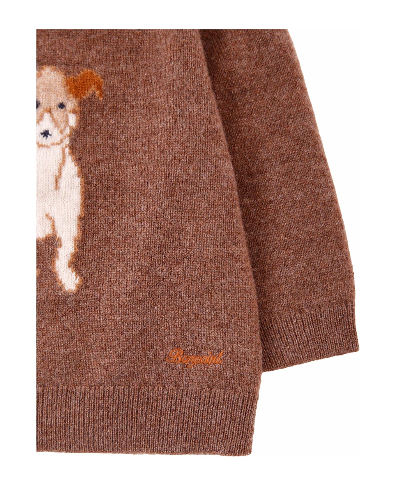 Bonpoint Brown Sweater For Baby Boy With Dog - Brown