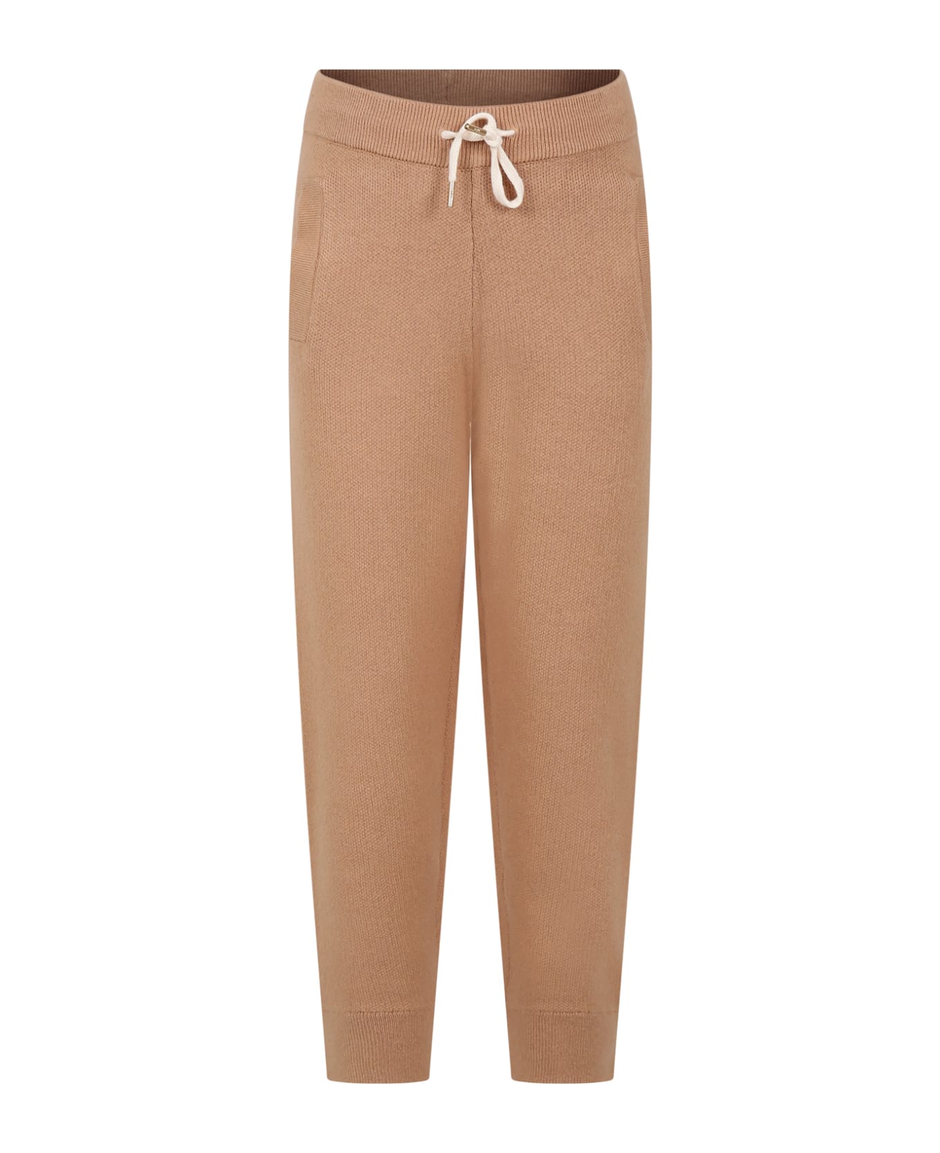 Chloé Beige Trousers For Girl With Logo - Petit Buerre