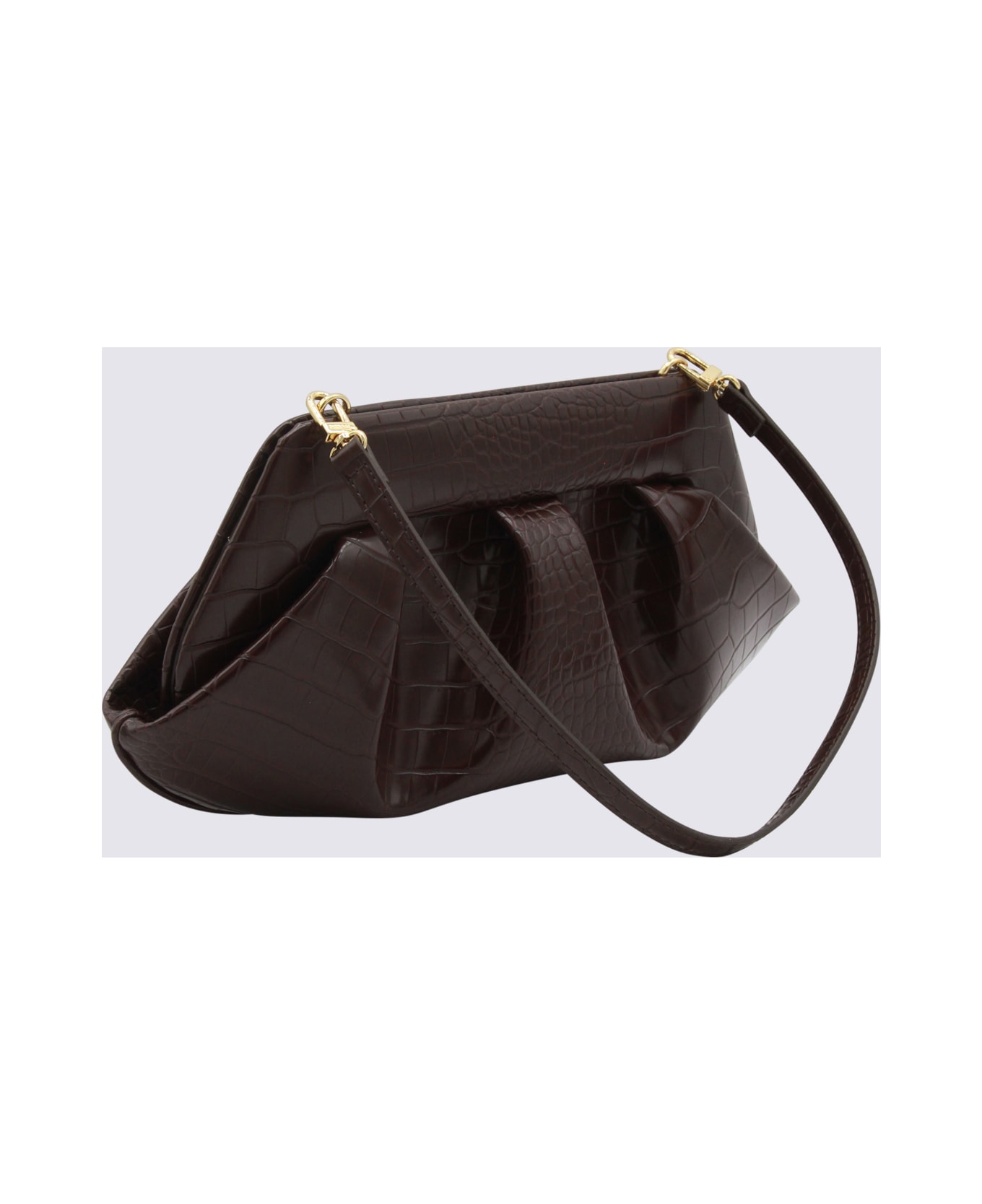 THEMOIRè Brown Emera Croco Clutches - EBONY