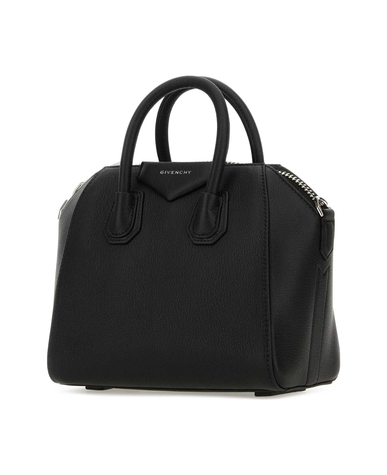 Givenchy Black Leather Mini Antigona Handbag - BLACK