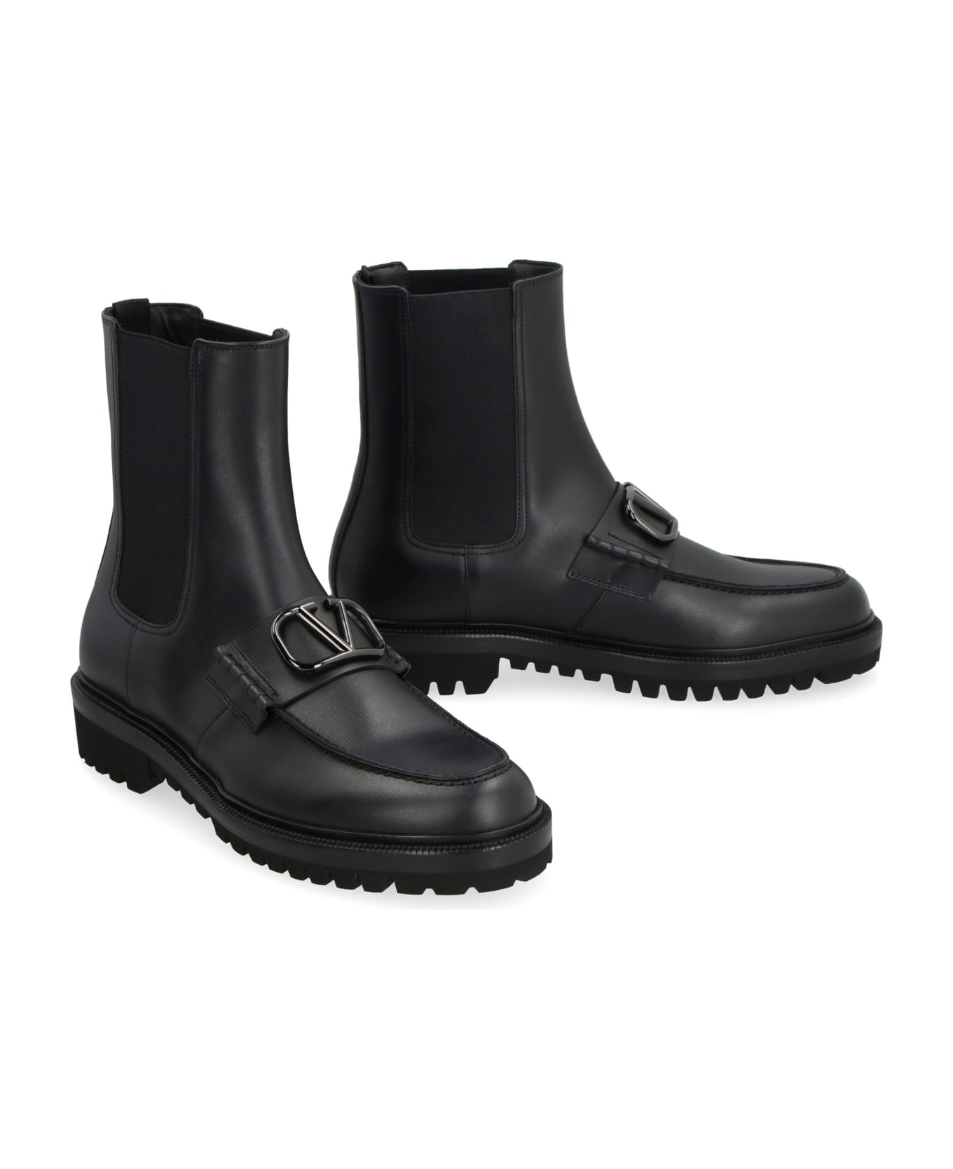 Valentino Garavani - Vlogo Leather Chelsea Boots - black