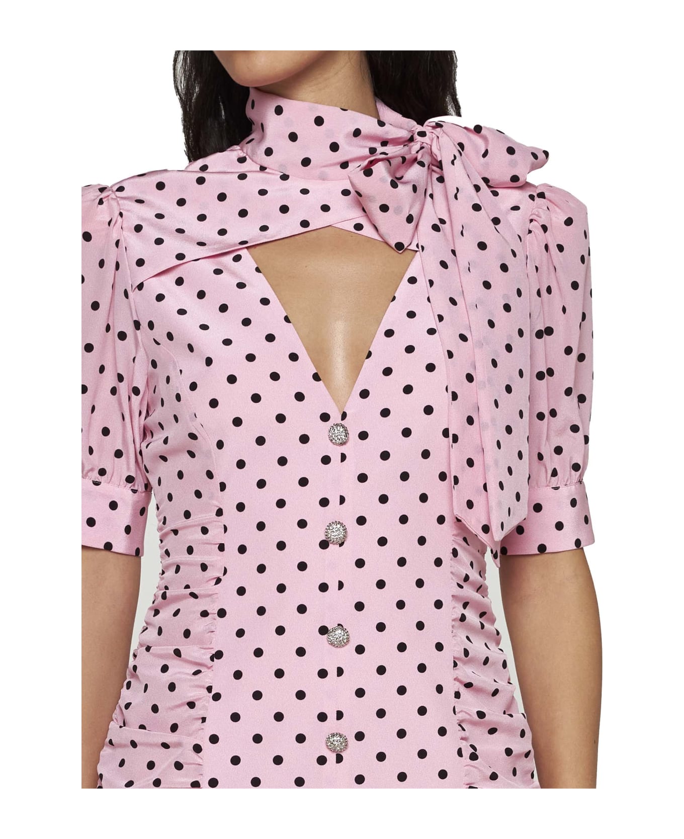 Alessandra Rich Dress - Pink-black ワンピース＆ドレス
