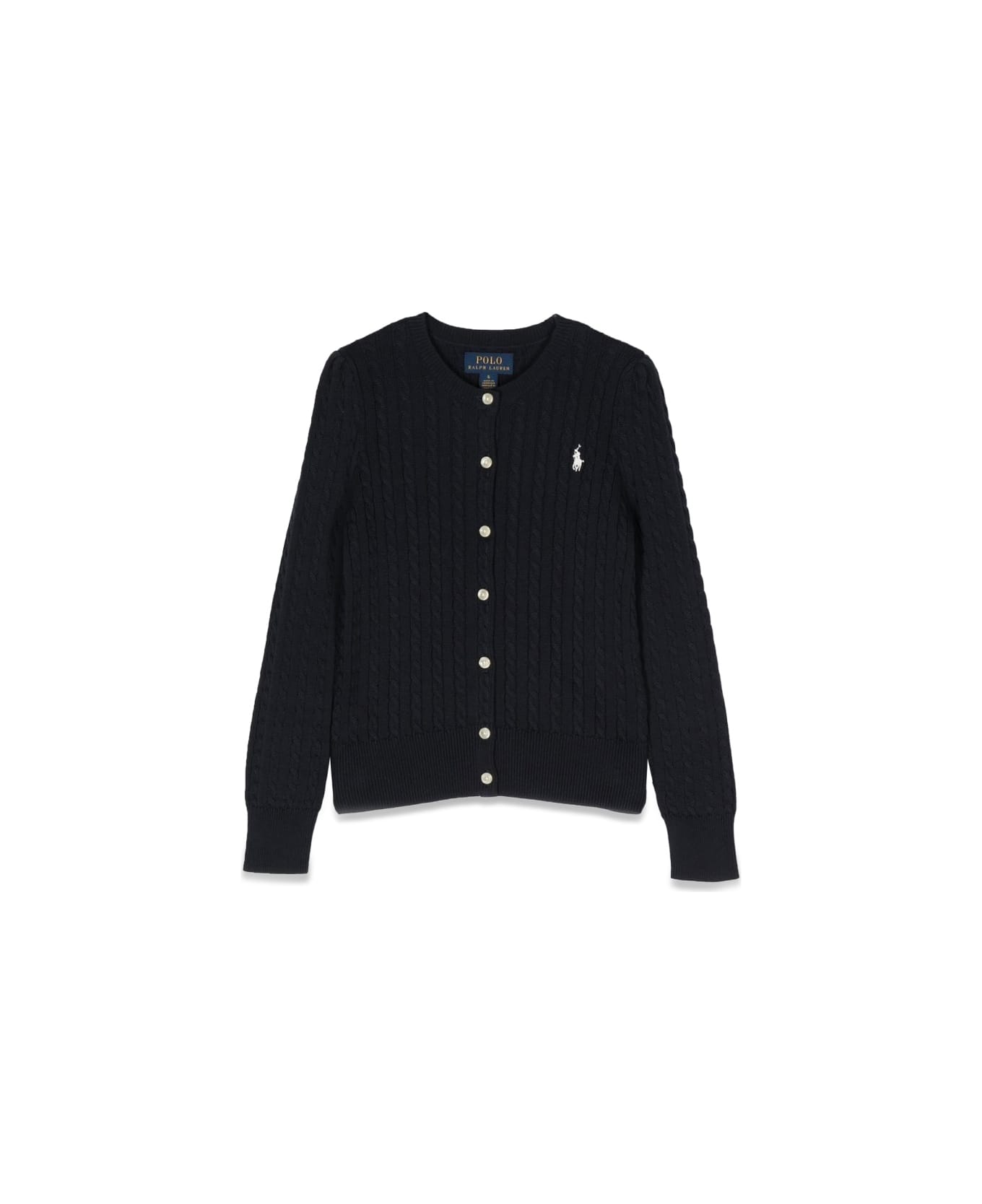 Polo Ralph Lauren Girl Braided Cardigan - BLUE
