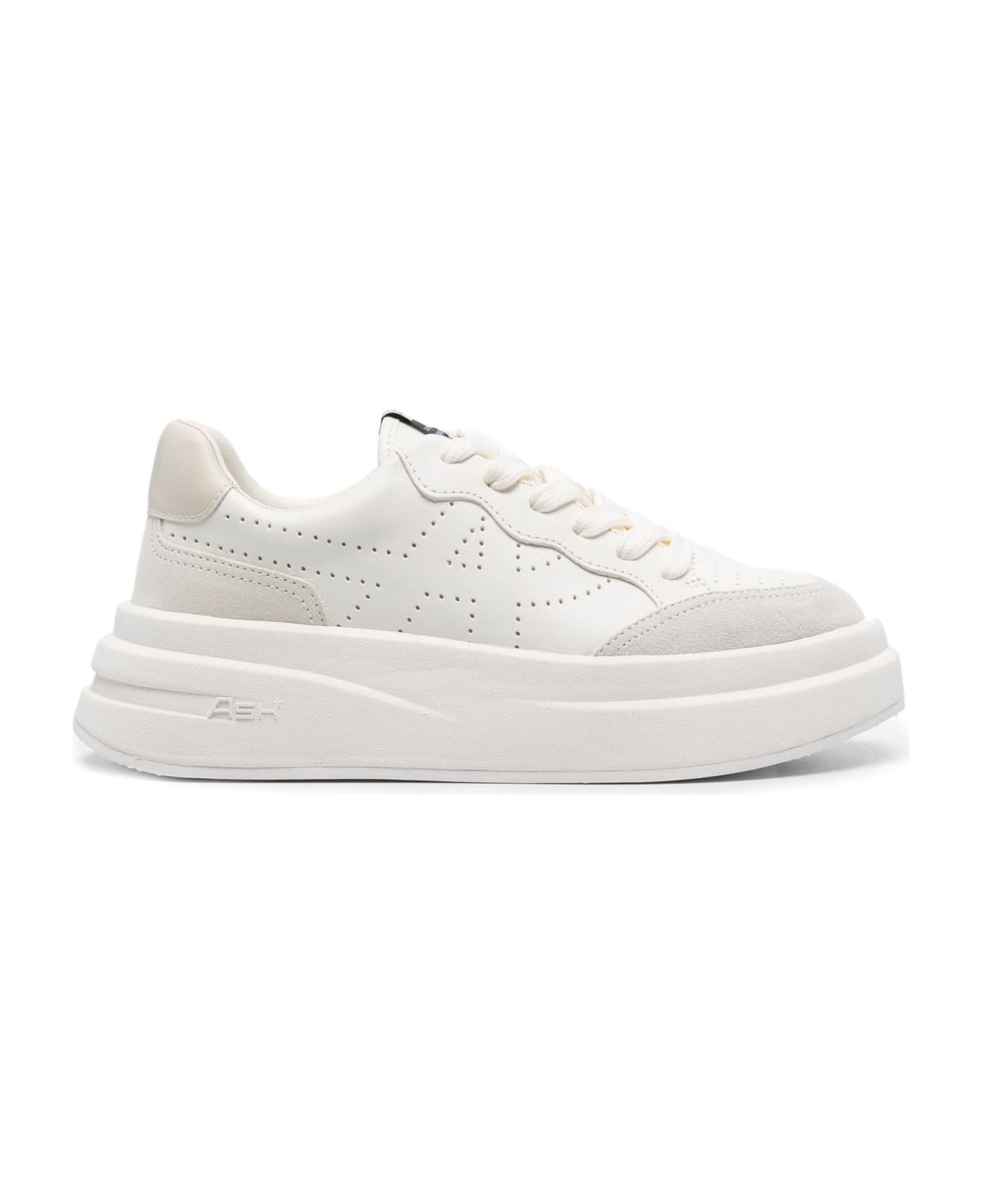 Ash White Calf Leather Sneakers - White ウェッジシューズ