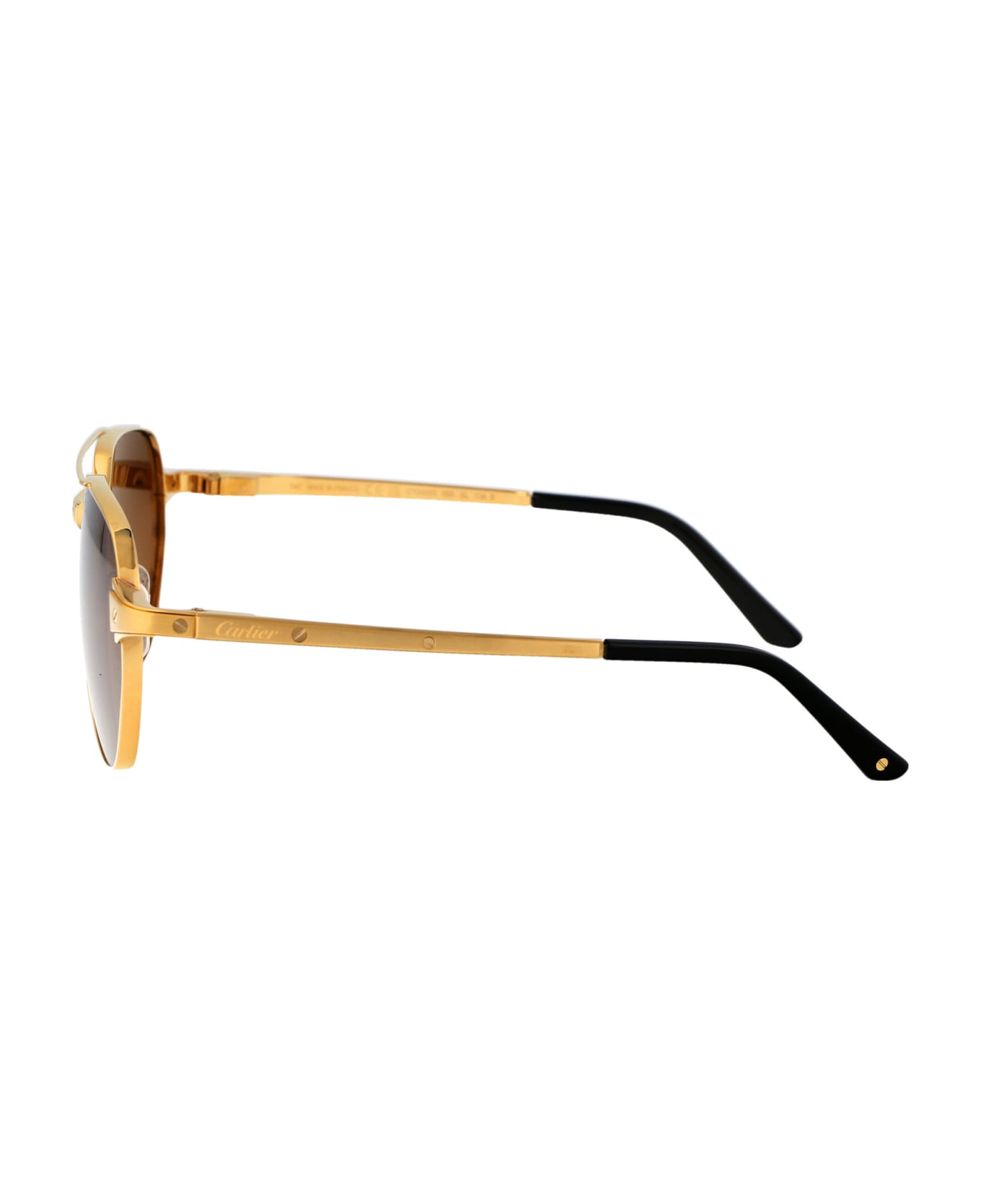 Cartier Eyewear Ct0425s Sunglasses - 003 GOLD GOLD BROWN