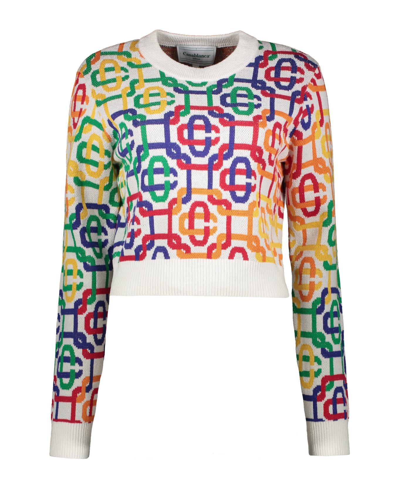 Casablanca Cotton Blend Crew-neck Sweater - Multicolor