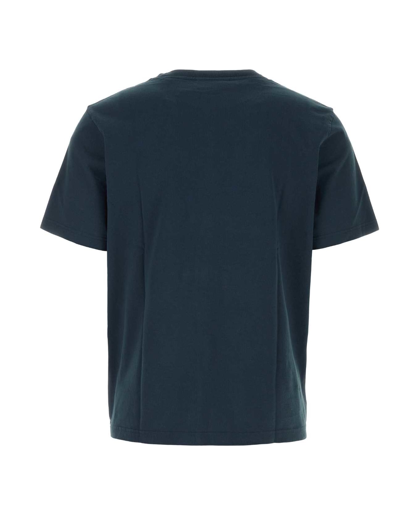 Maison Kitsuné Navy Blue Cotton T-shirt - DEEPNAVY