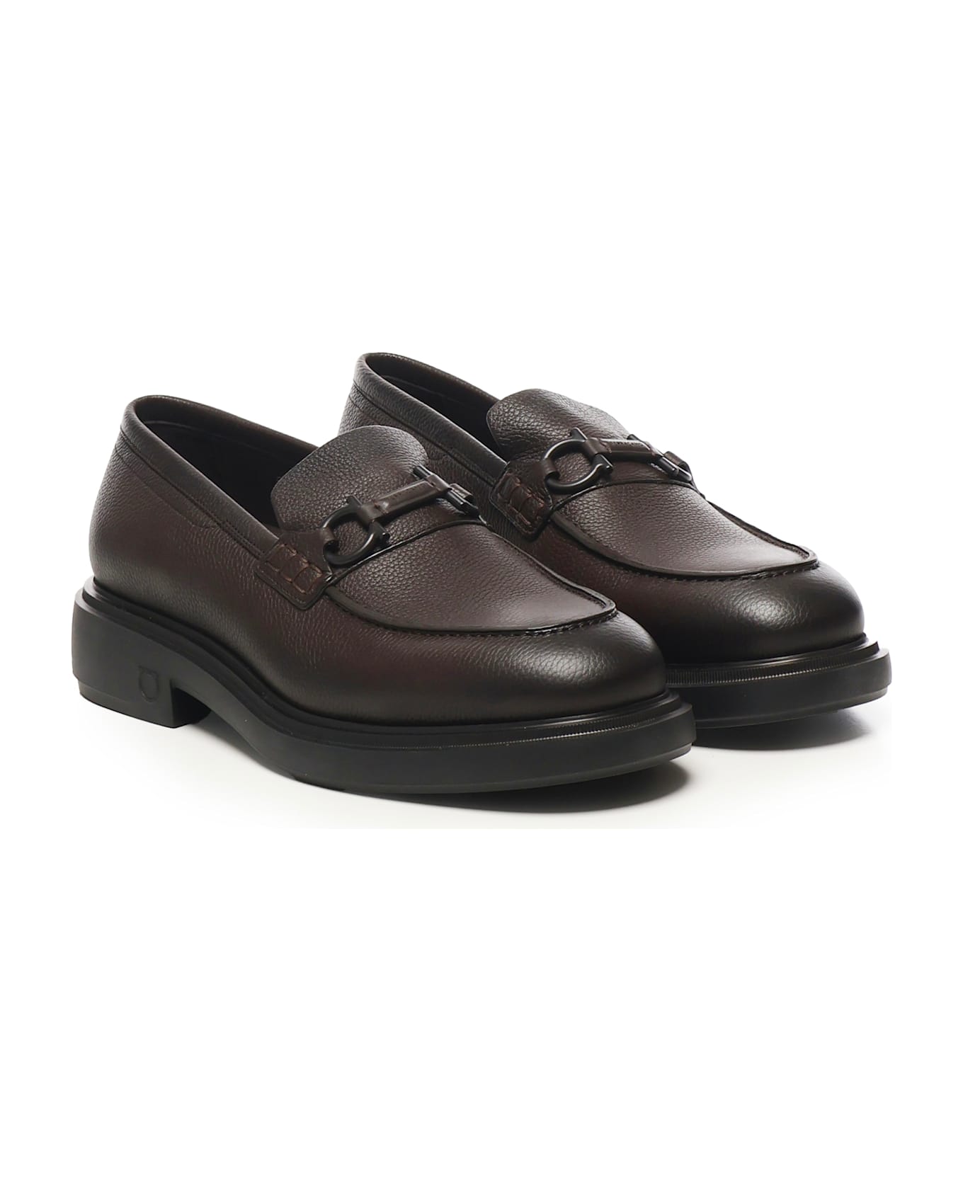 Ferragamo Gancini Loafers - DARK BROWN