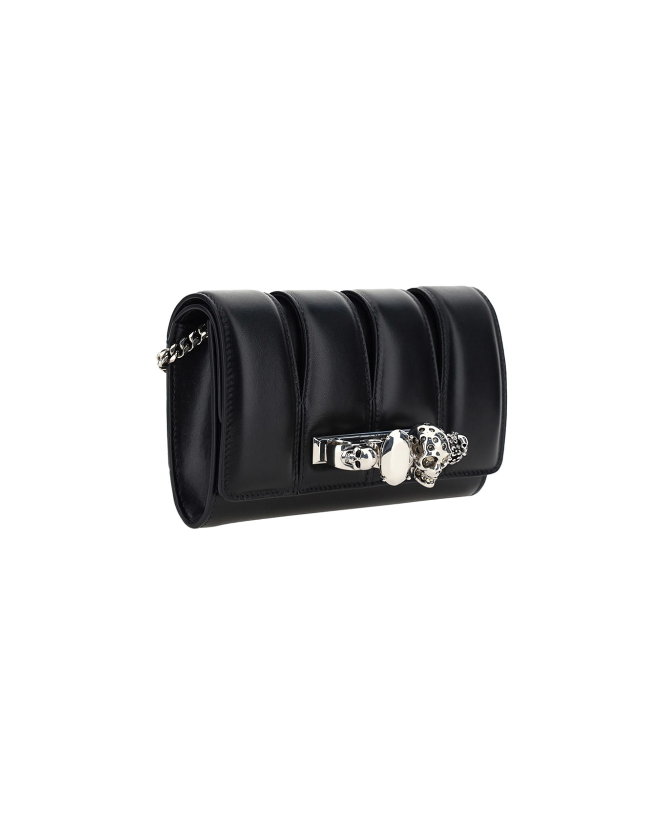 Alexander McQueen 'the Slush' Clutch With Skull Detail In Leather Woman - Black クラッチバッグ
