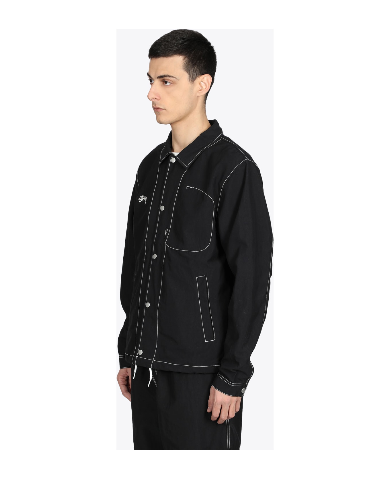 Stussy Nylon Folsom Jacket Black nylon jacket with