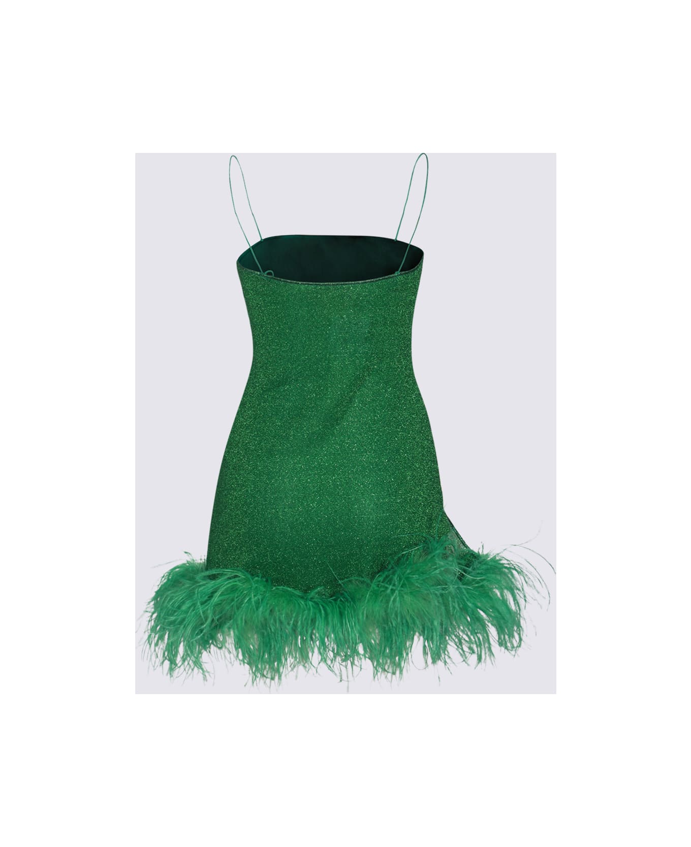 Oseree Green Lurex Stretch Lumiere Mini Dress - EMERALD GREEN