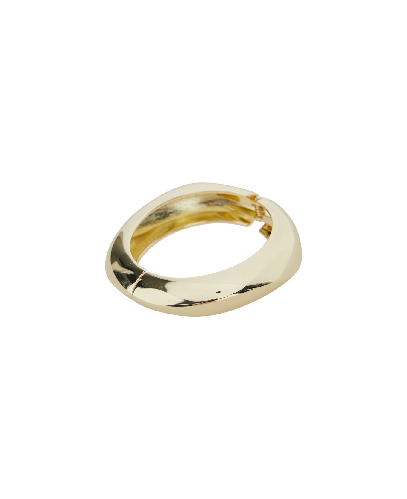 SEMICOUTURE Metallic Chunky Bracelet With Hook Closure In Metal Woman - Metallic
