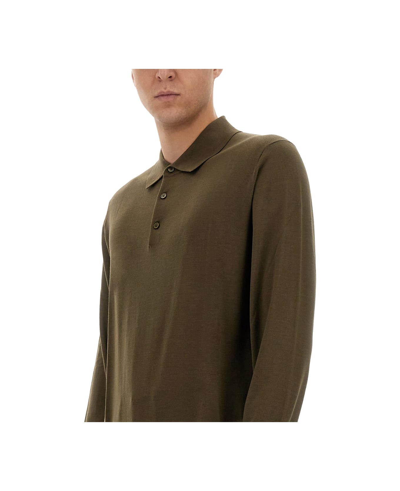 Sunflower Wool Polo Shirt - BROWN