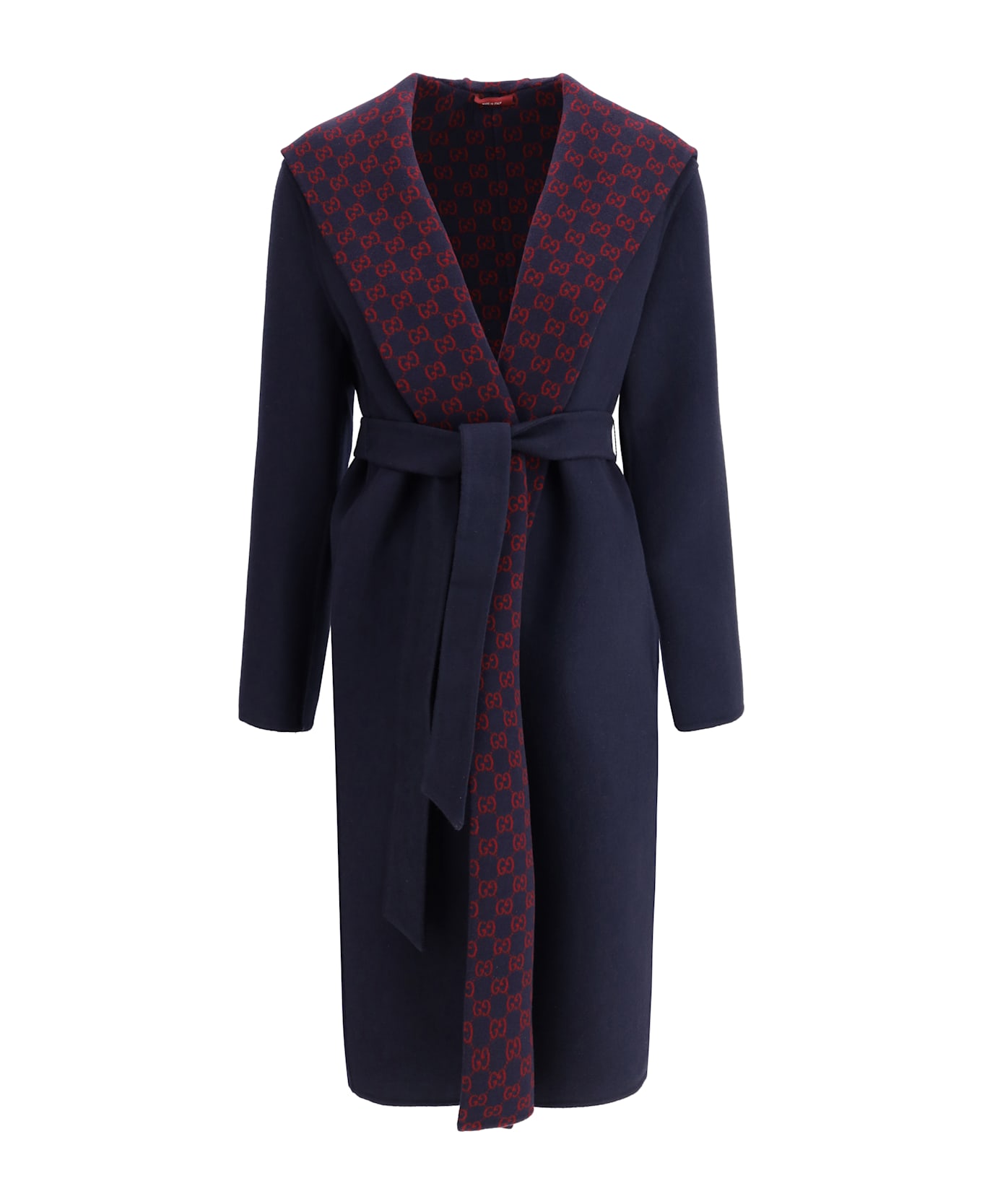 Gucci Wool Coat - Blue Red