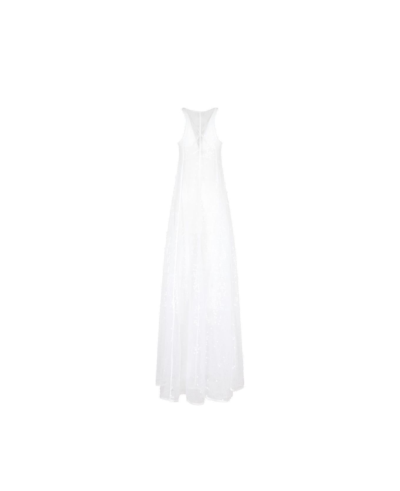 Jacquemus Long Negligee Ribbon Detail Dress - White