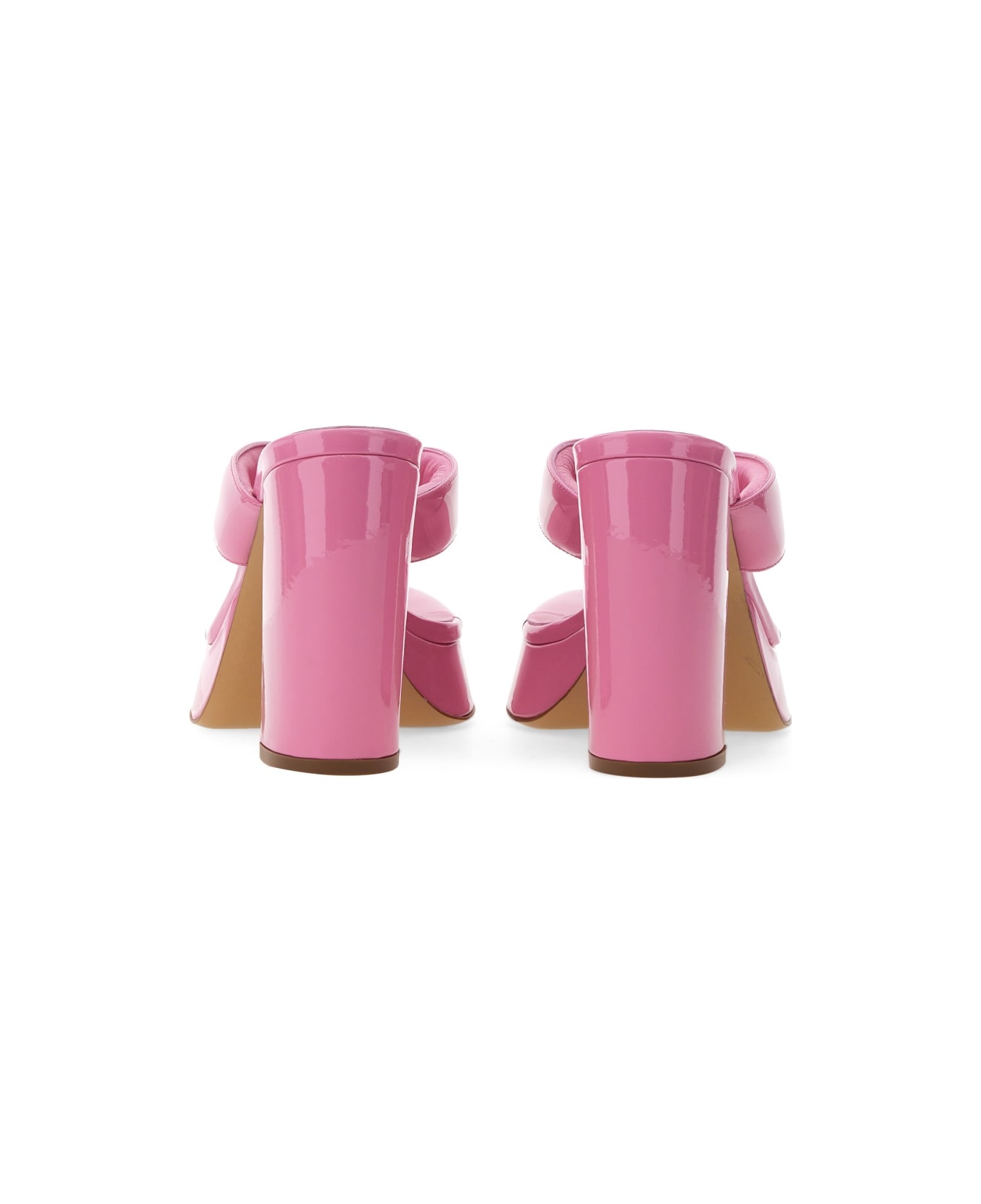 GIA BORGHINI Patent Sandal. - PINK