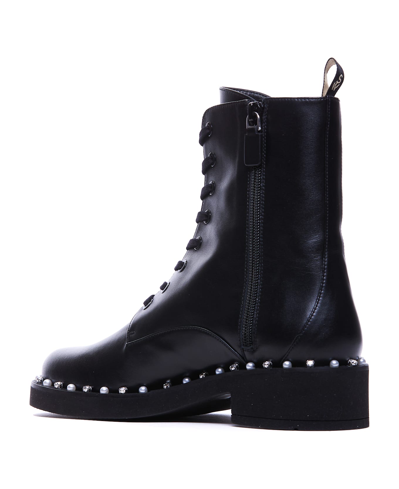 Stuart Weitzman Reverie Lace Up Booties - Black