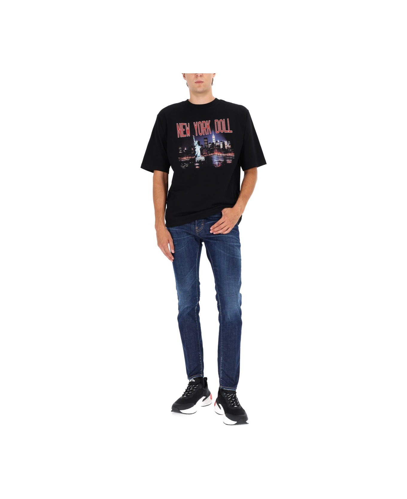 Dsquared2 X Vaquera Print T-shirt - BLACK