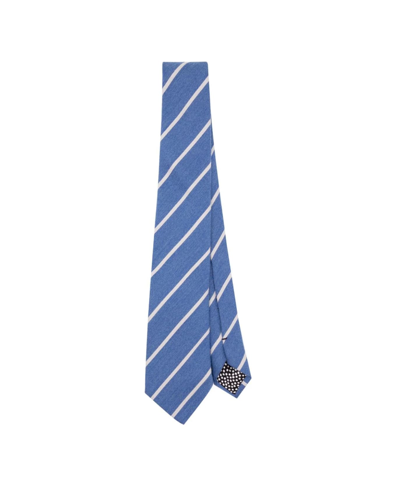 Paul Smith Men Tie With Stripe - Blue