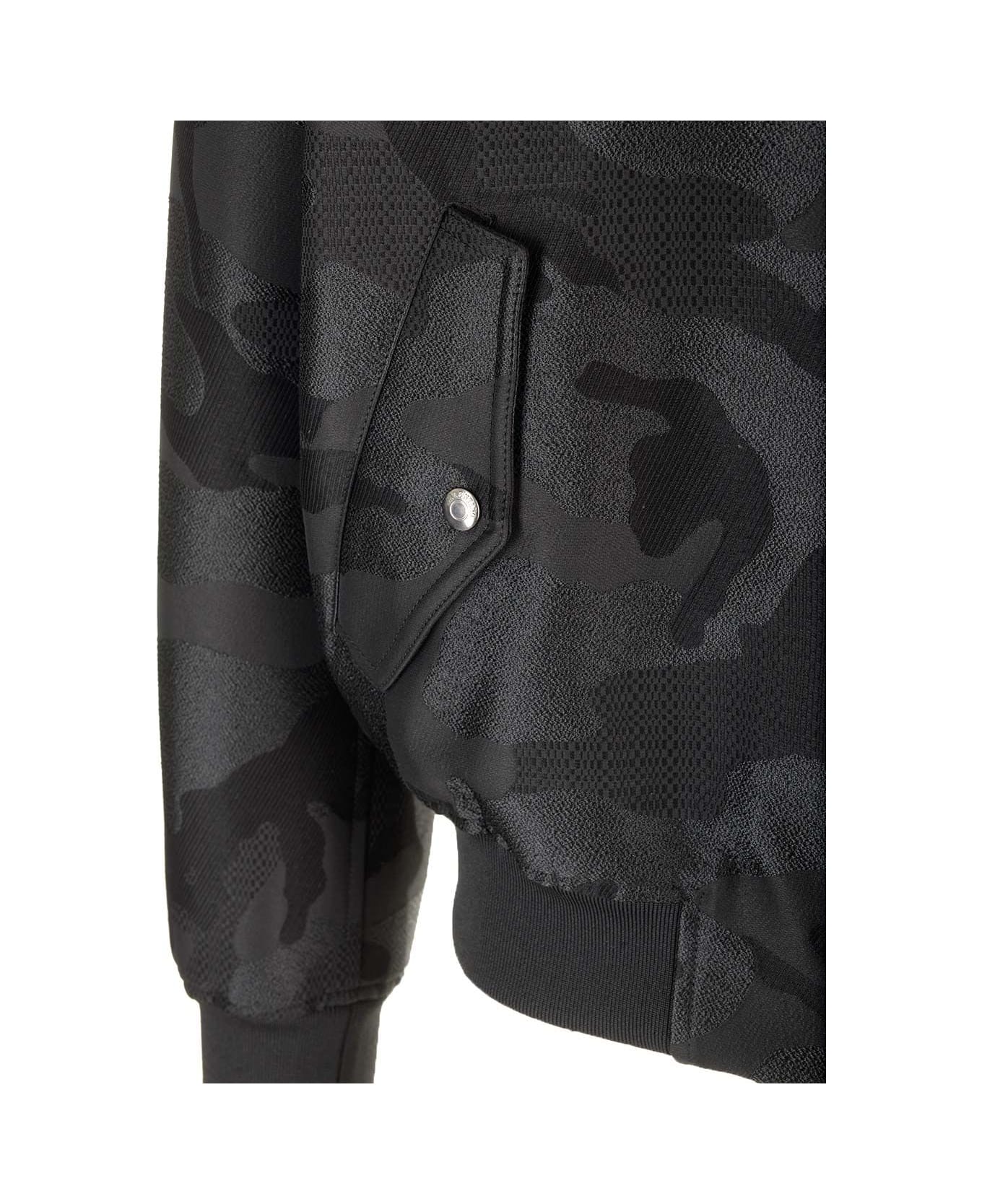 Valentino Garavani Bomber Jacket With All-over Camounoir Pattern - Black