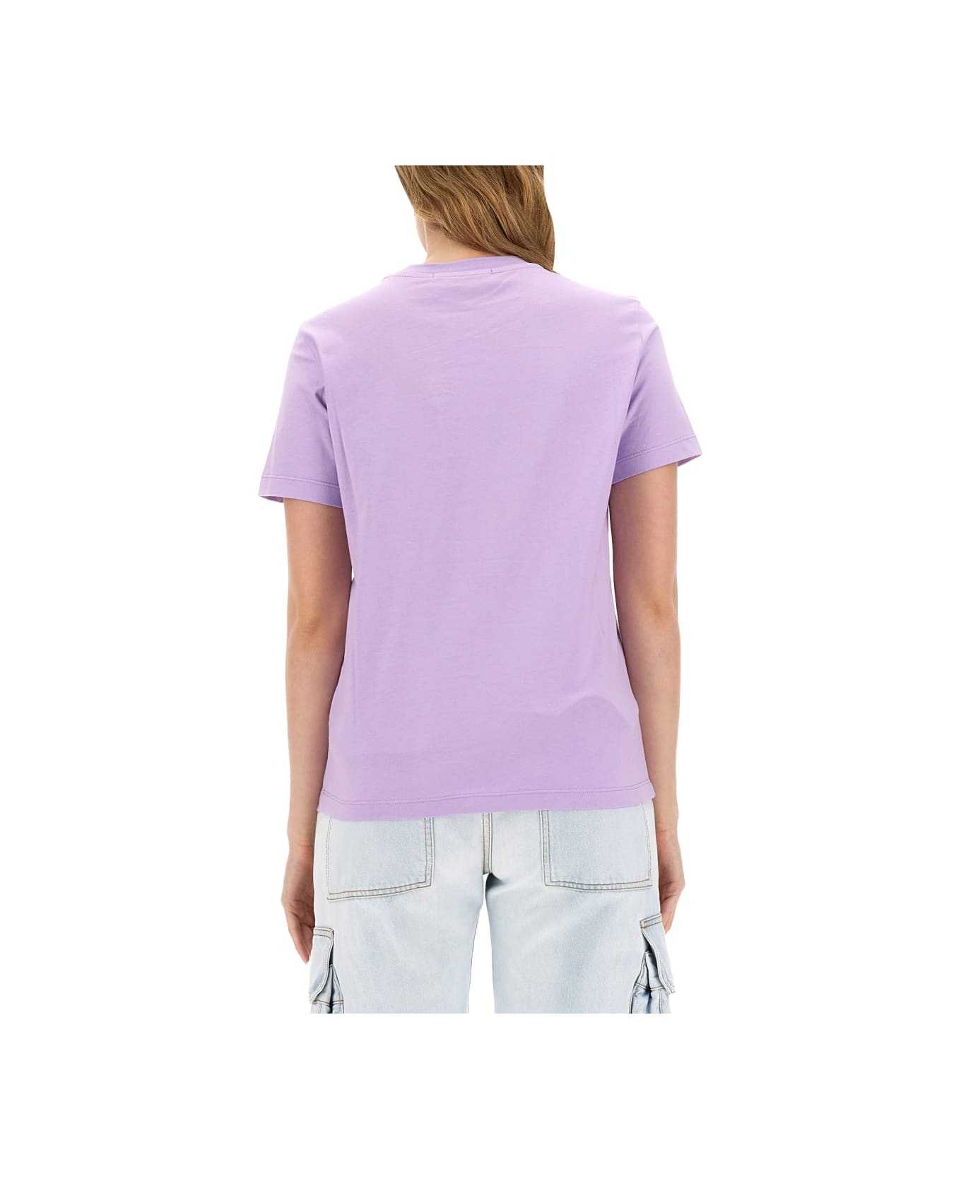 MSGM T-shirt With Print - LILAC Tシャツ