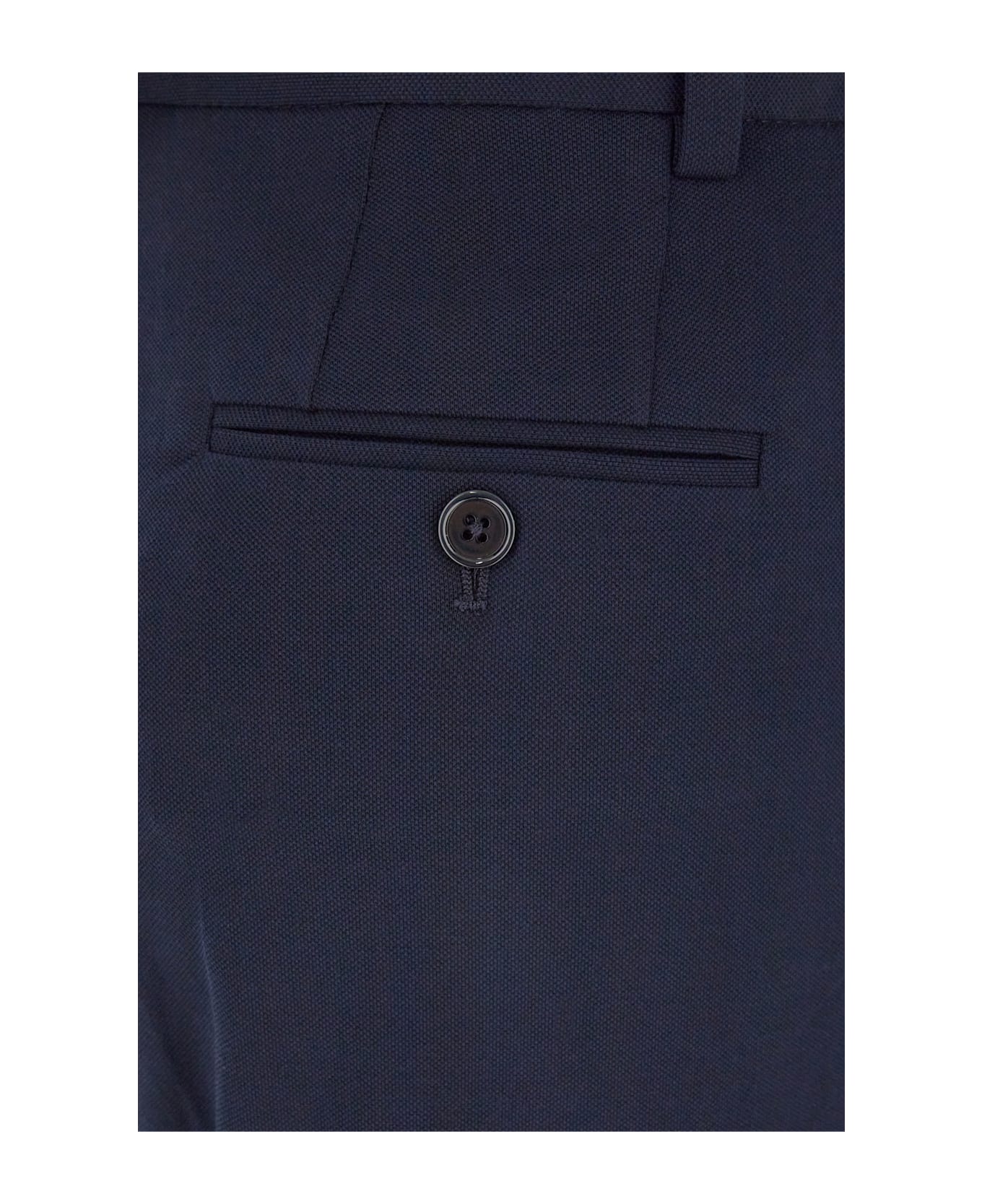 Circolo 1901 Navy Blue Stretch Cotton Pants - 447