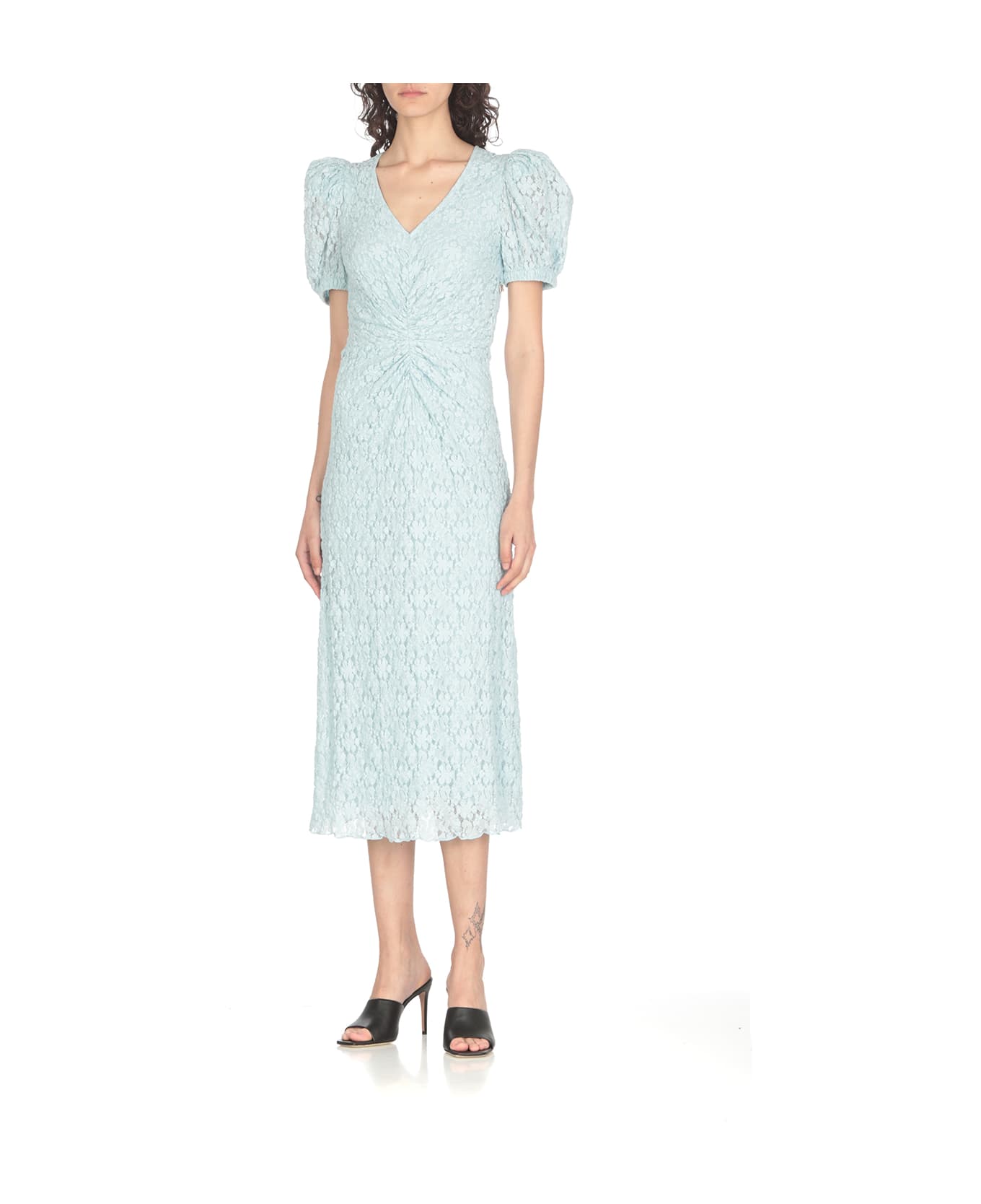 Rotate by Birger Christensen Dress With Embroideries - Light Blue ワンピース＆ドレス
