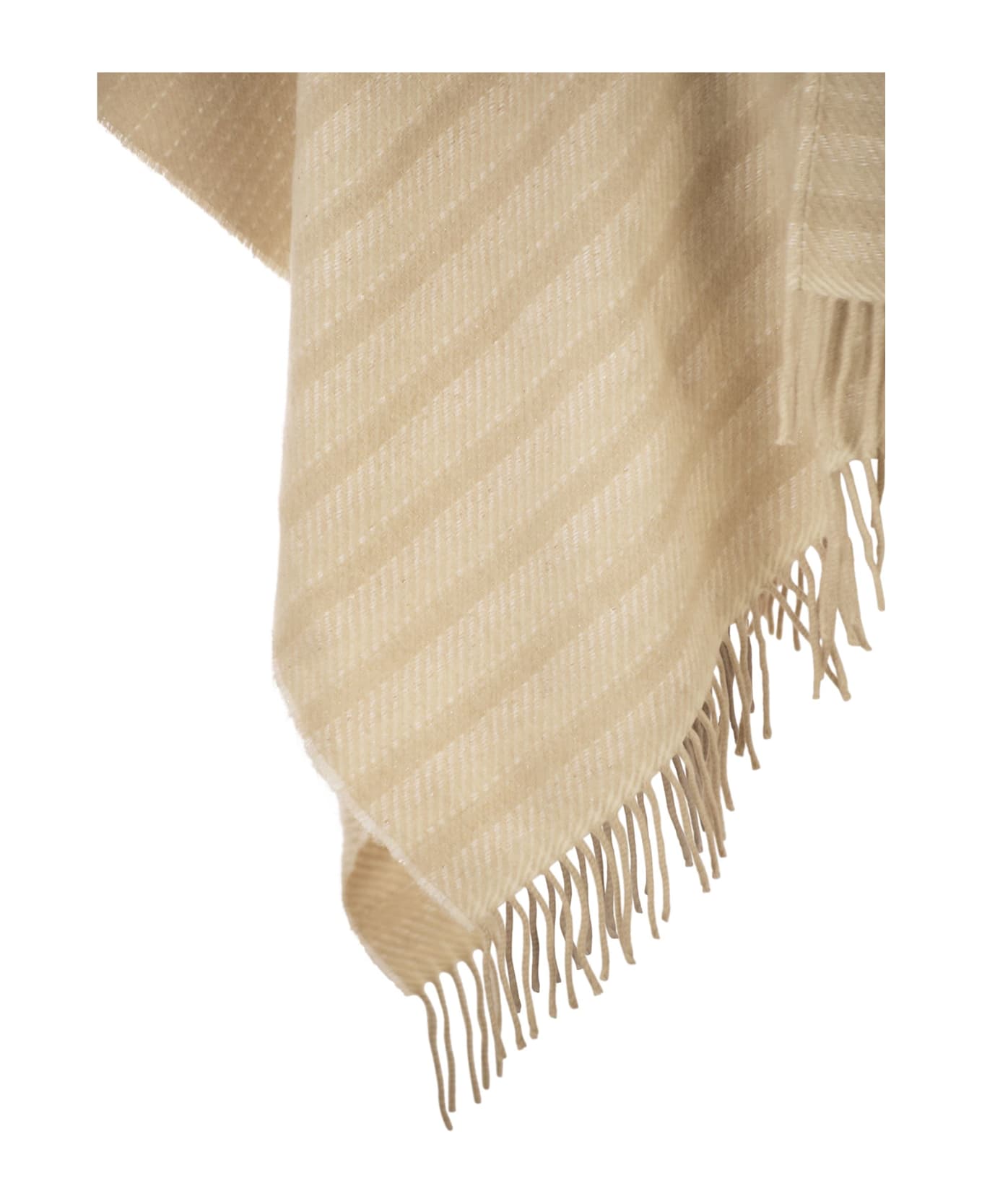 Peserico Virgin Wool And Cashmere Capea - Light Beige